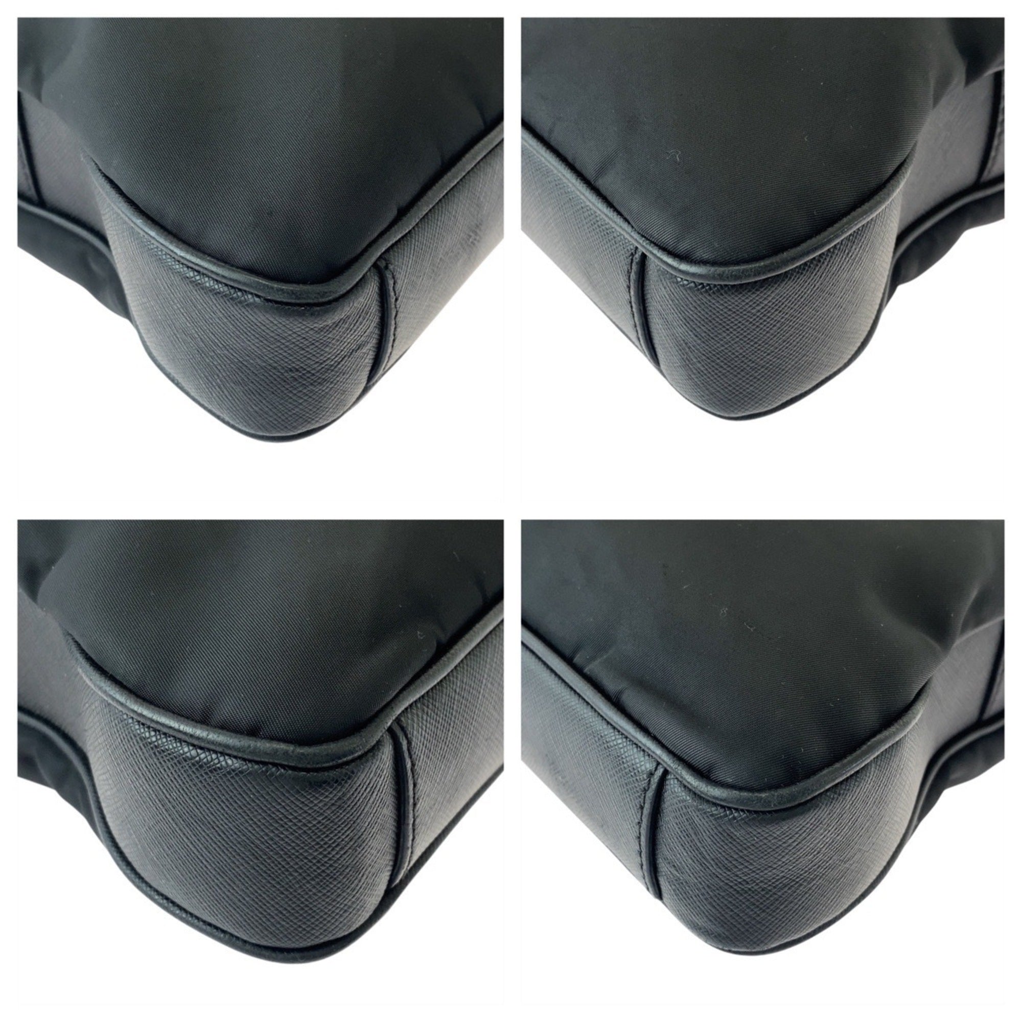 Prada Black Nylon Leather Briefcase (Pre-Owned)