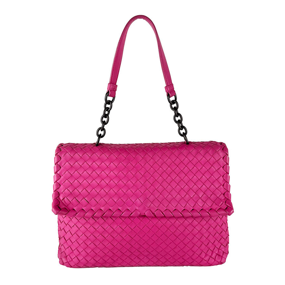 Bottega Veneta Pink Intrecciato Shoulder Bag (Pre-Owned)
