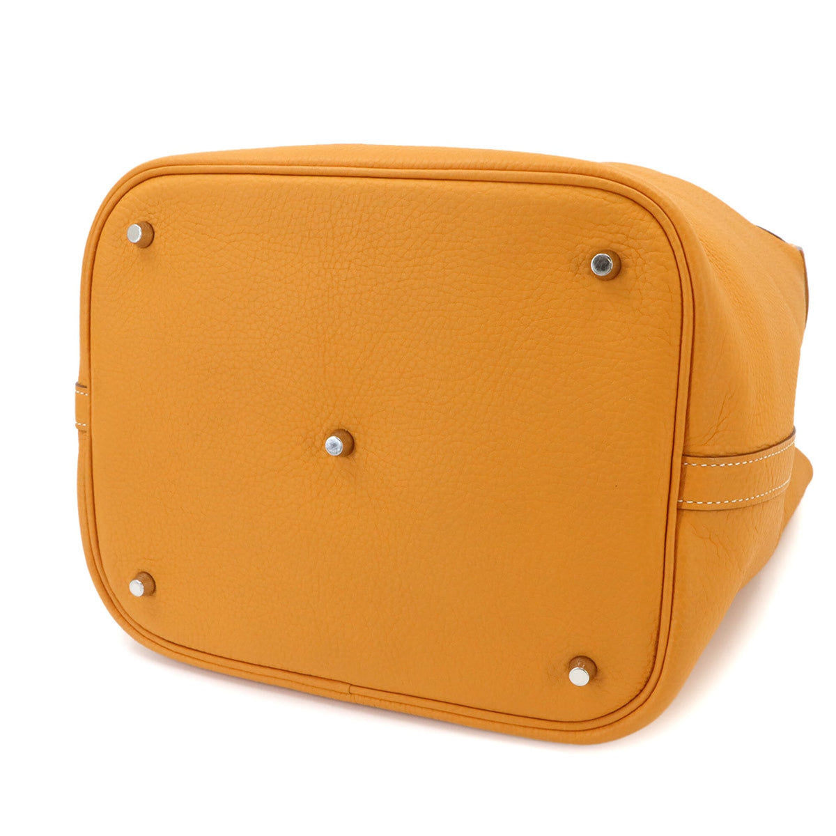 Hermes Moutarde Taurillon Clemence Leather Handbag (Pre-Owned)