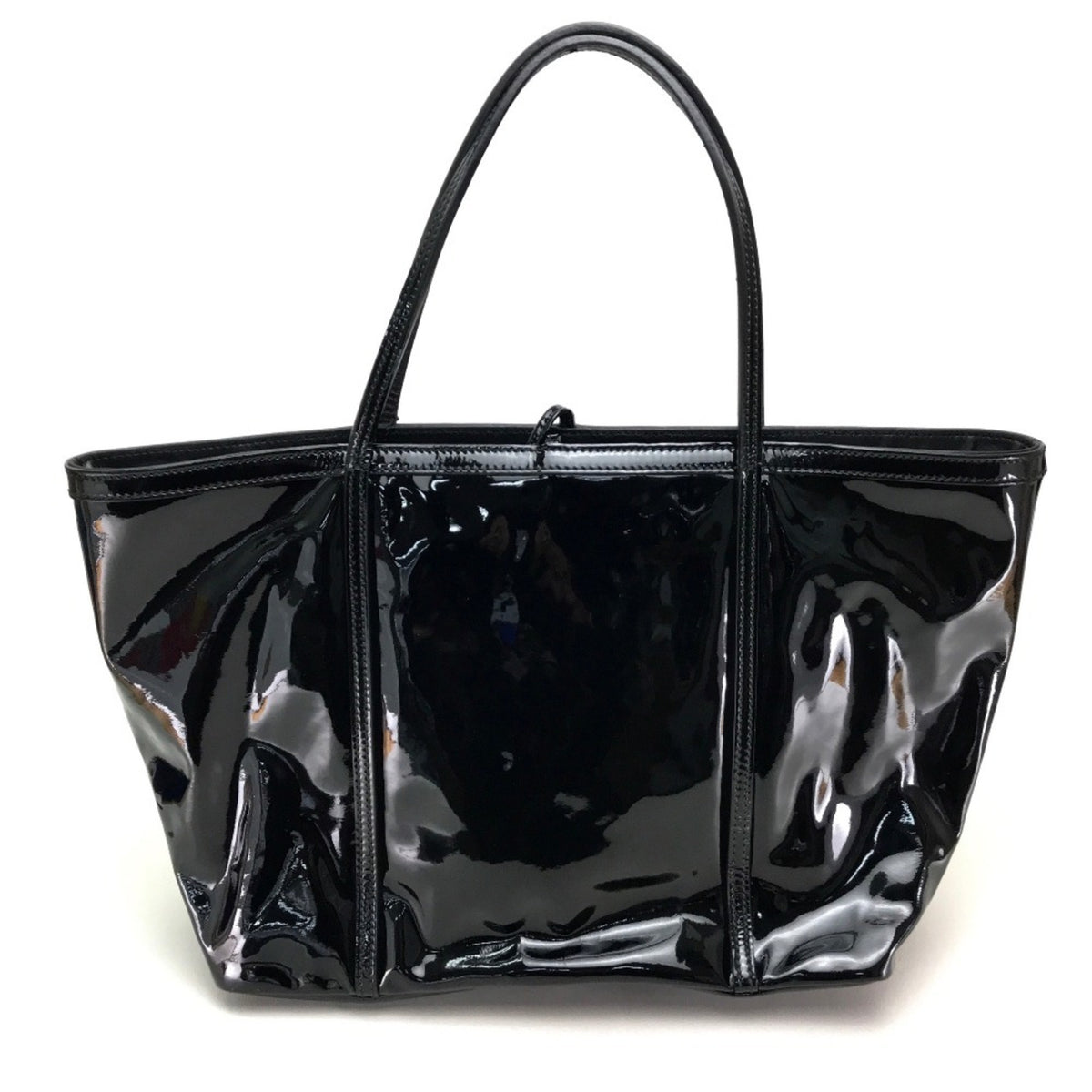 Dolce & Gabbana Black Patent Leather Shoulder Bag Tote Bag (Pre-Owned)