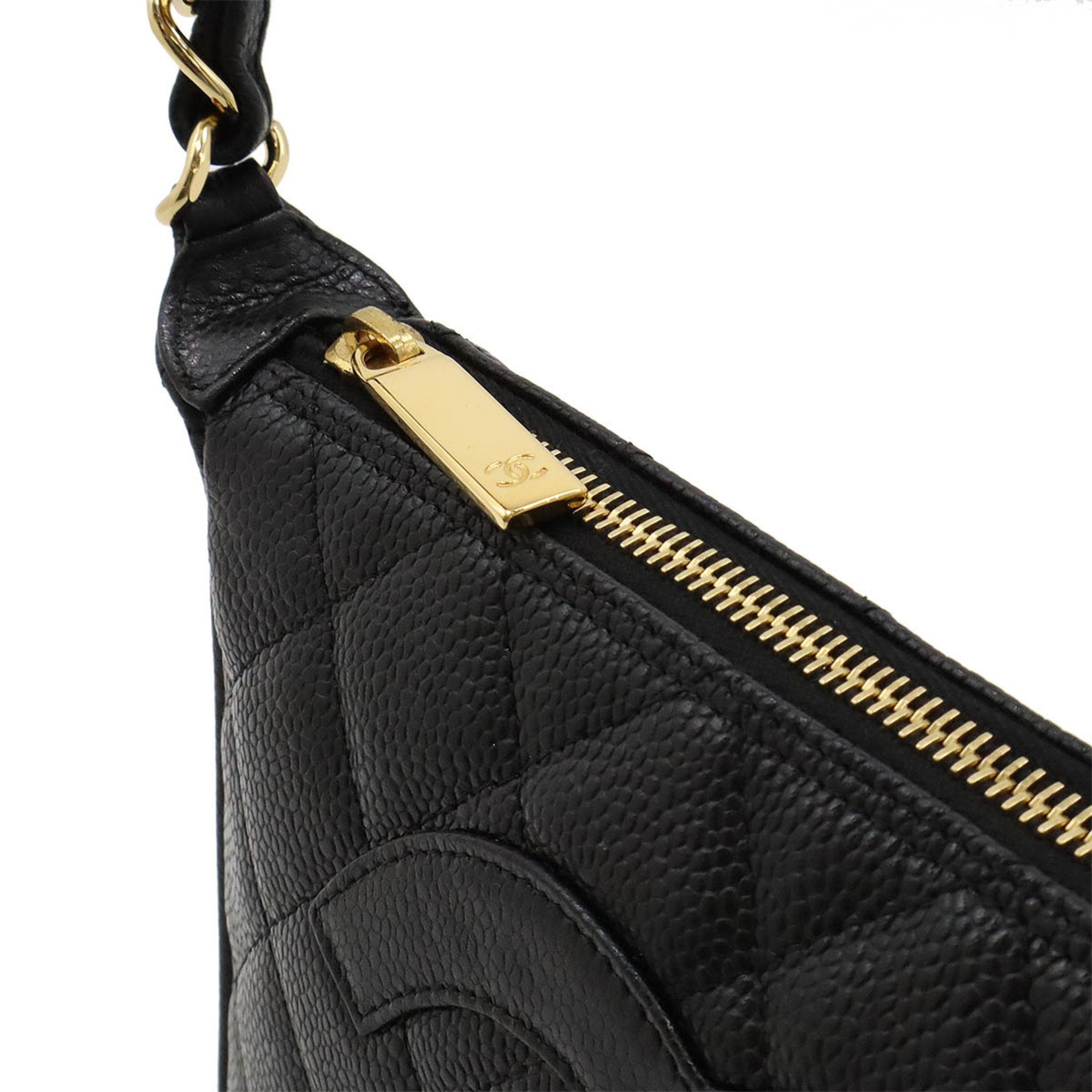 Chanel Black Caviar Leather Shoulder Bag (Pre-Owned)
