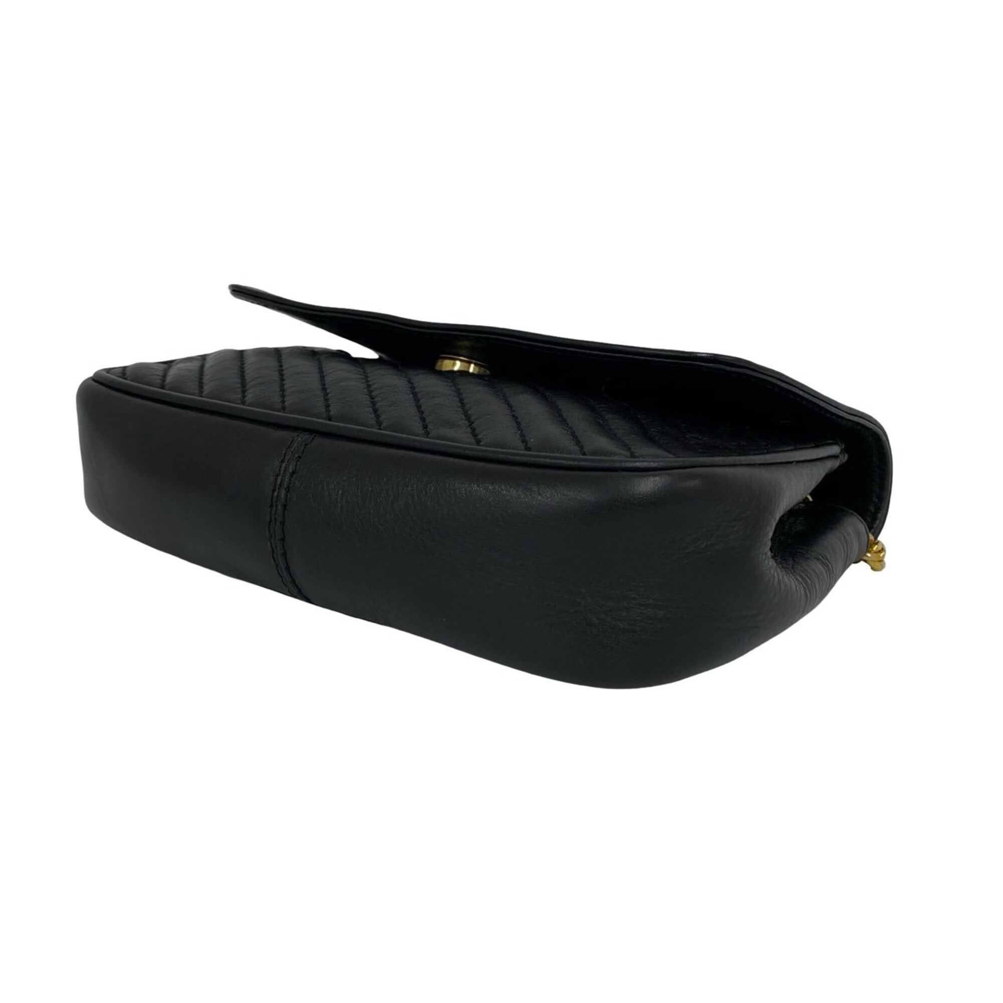 Celine Black Leather Pochette Shoulder Bag (Pre-Owned)
