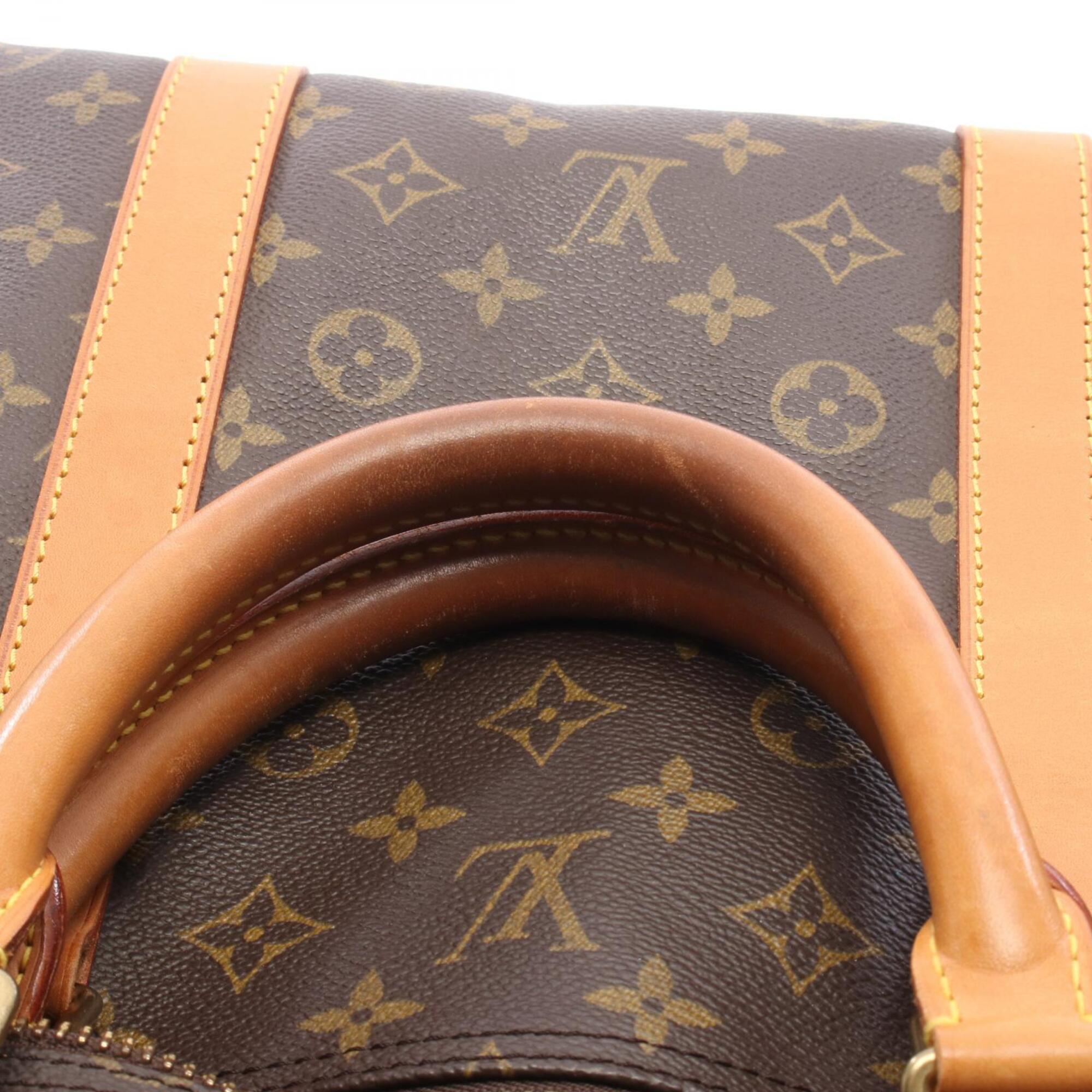 Louis Vuitton Brown Coated Canvas Leather Boston Bag Handbag (Pre-Owned)