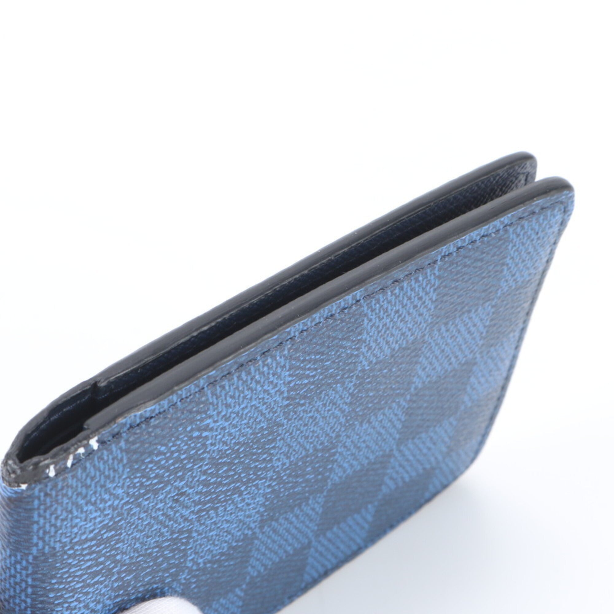 Louis Vuitton Blue Coated Canvas Leather Wallet (Bi-Fold) (Pre-Owned)