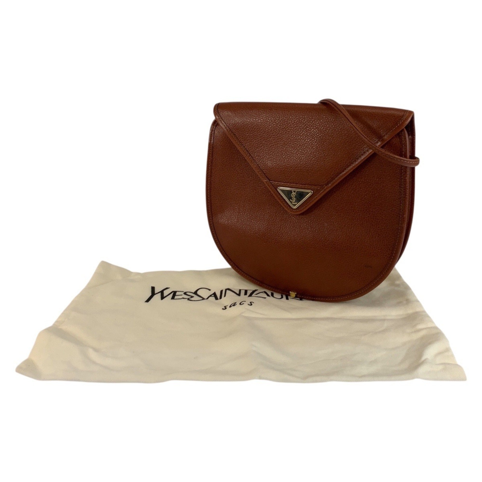Yves Saint Laurent Brown Leather Pochette Shoulder Bag (Pre-Owned)