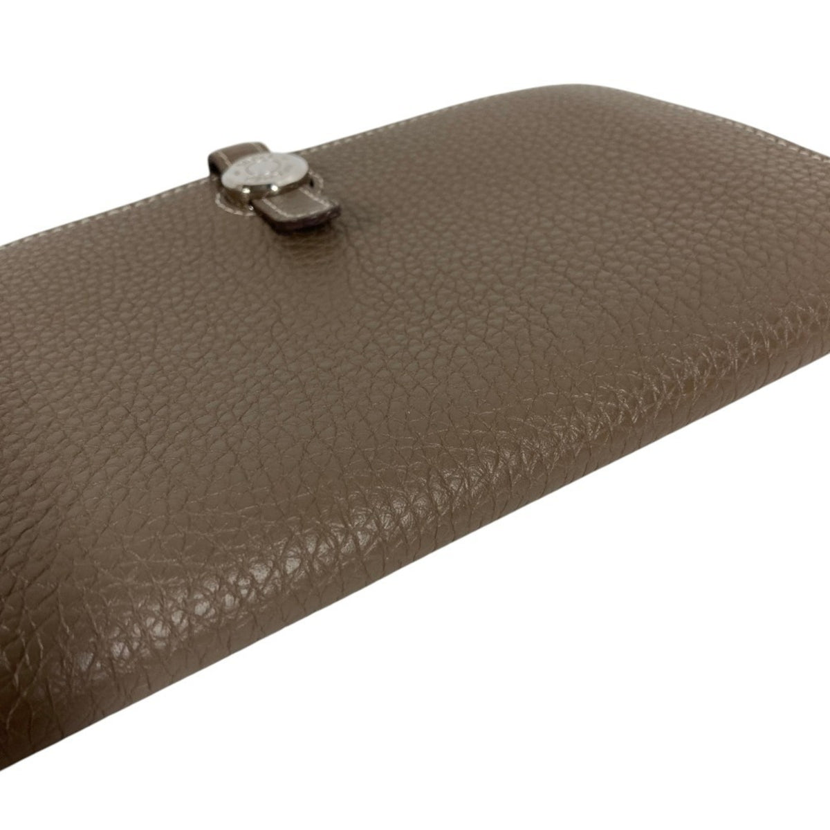 Hermes Etoupe Gray Gray Togo Leather Long Wallet (Bi-Fold) (Pre-Owned)