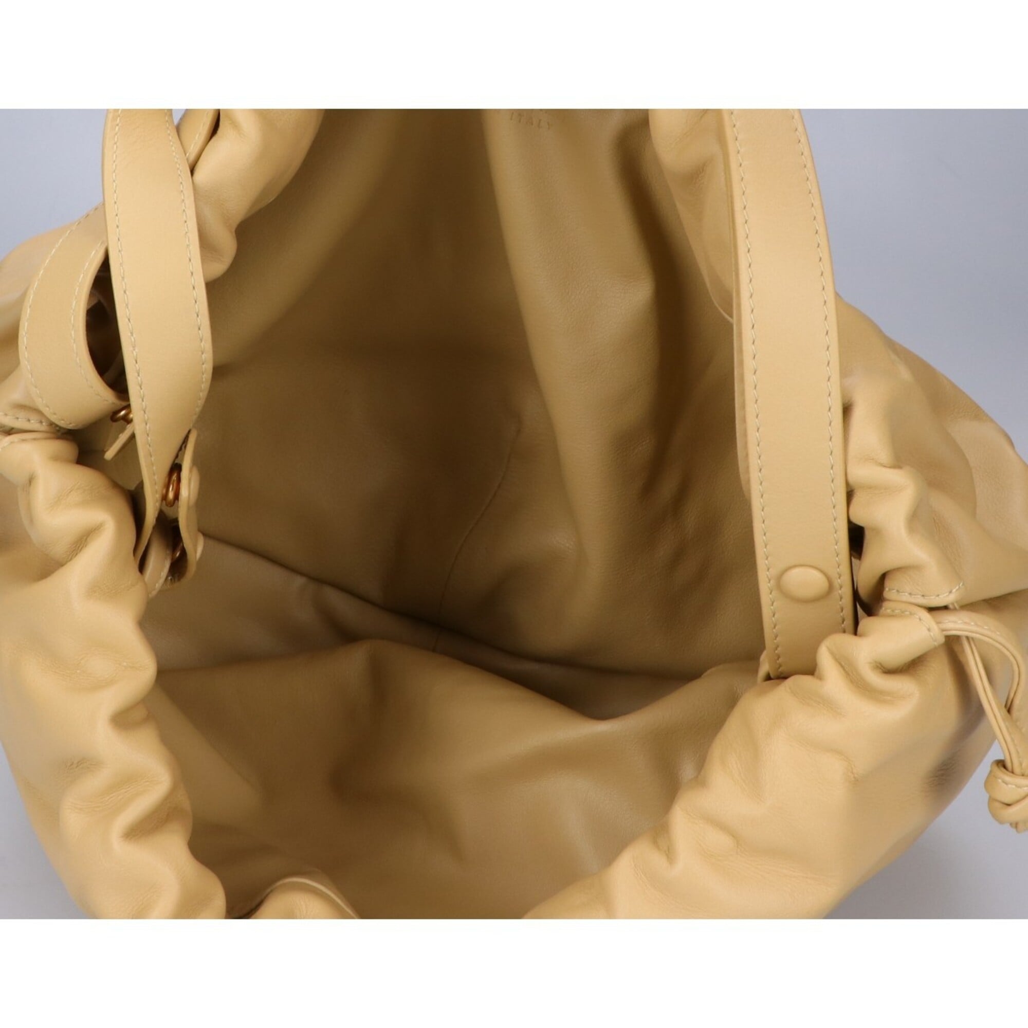 Bottega Veneta Beige Yellow Leather Handbag (Pre-Owned)