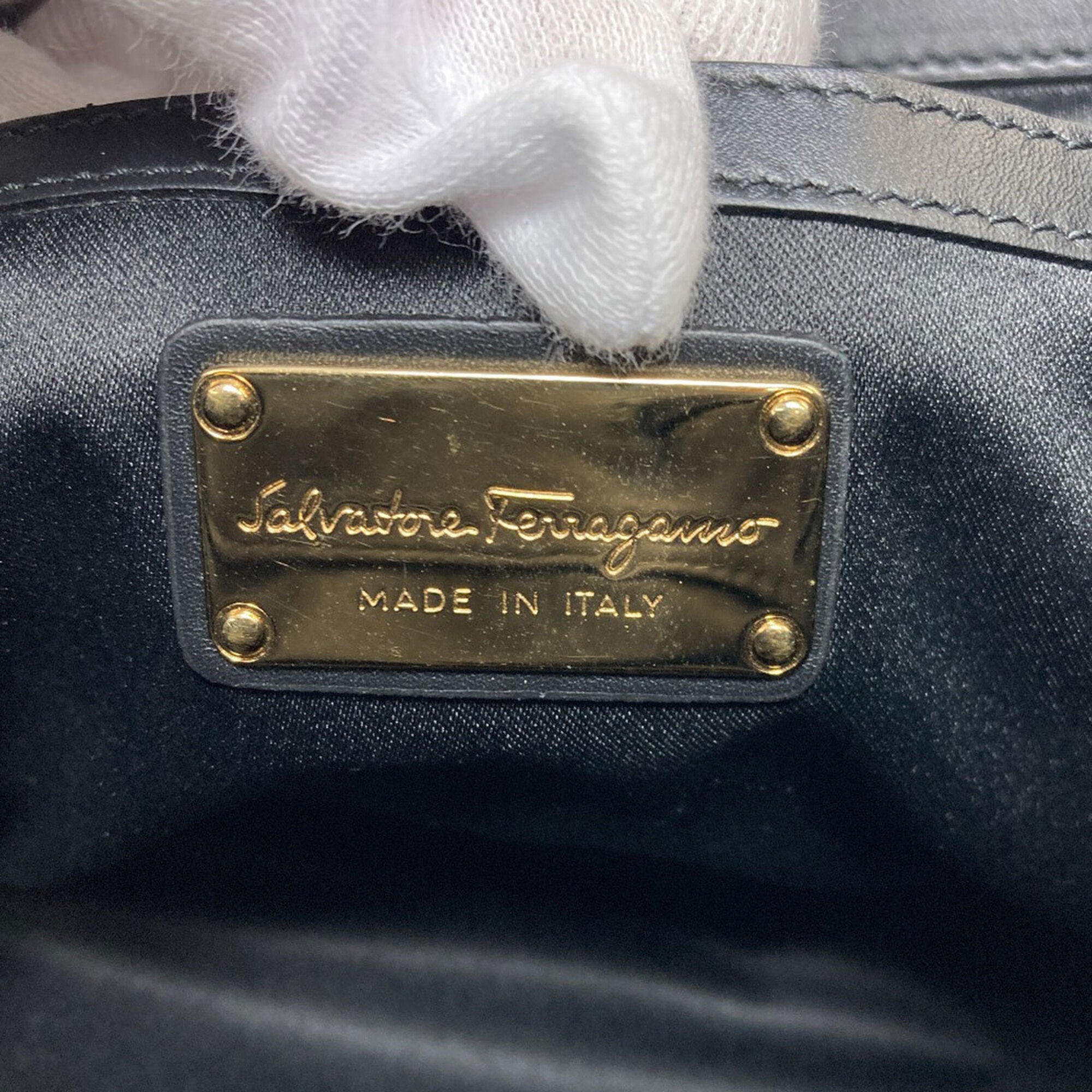 Salvatore Ferragamo Black Leather Backpack (Pre-Owned)