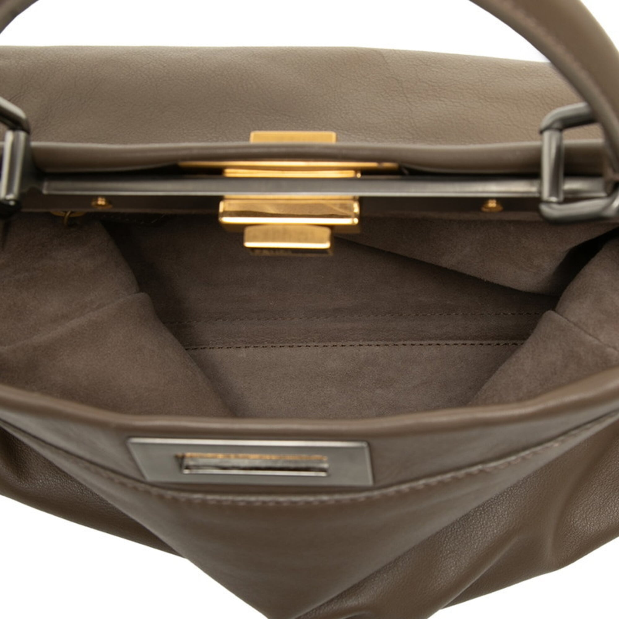 Fendi Grayish Leather Handbag Shoulder Bag (Pre-Owned)