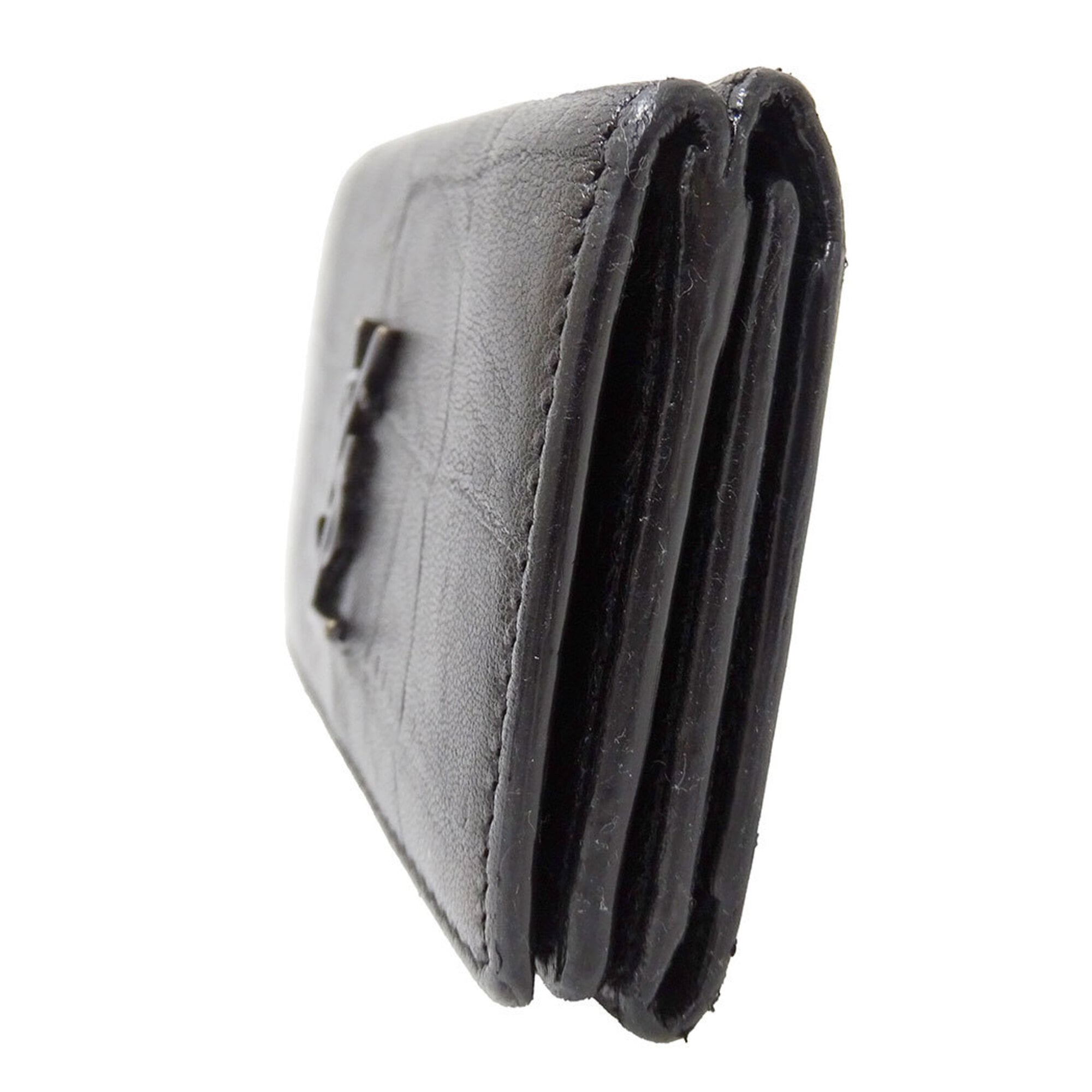 Saint Laurent Black Leather Wallet (Tri-Fold) (Pre-Owned)