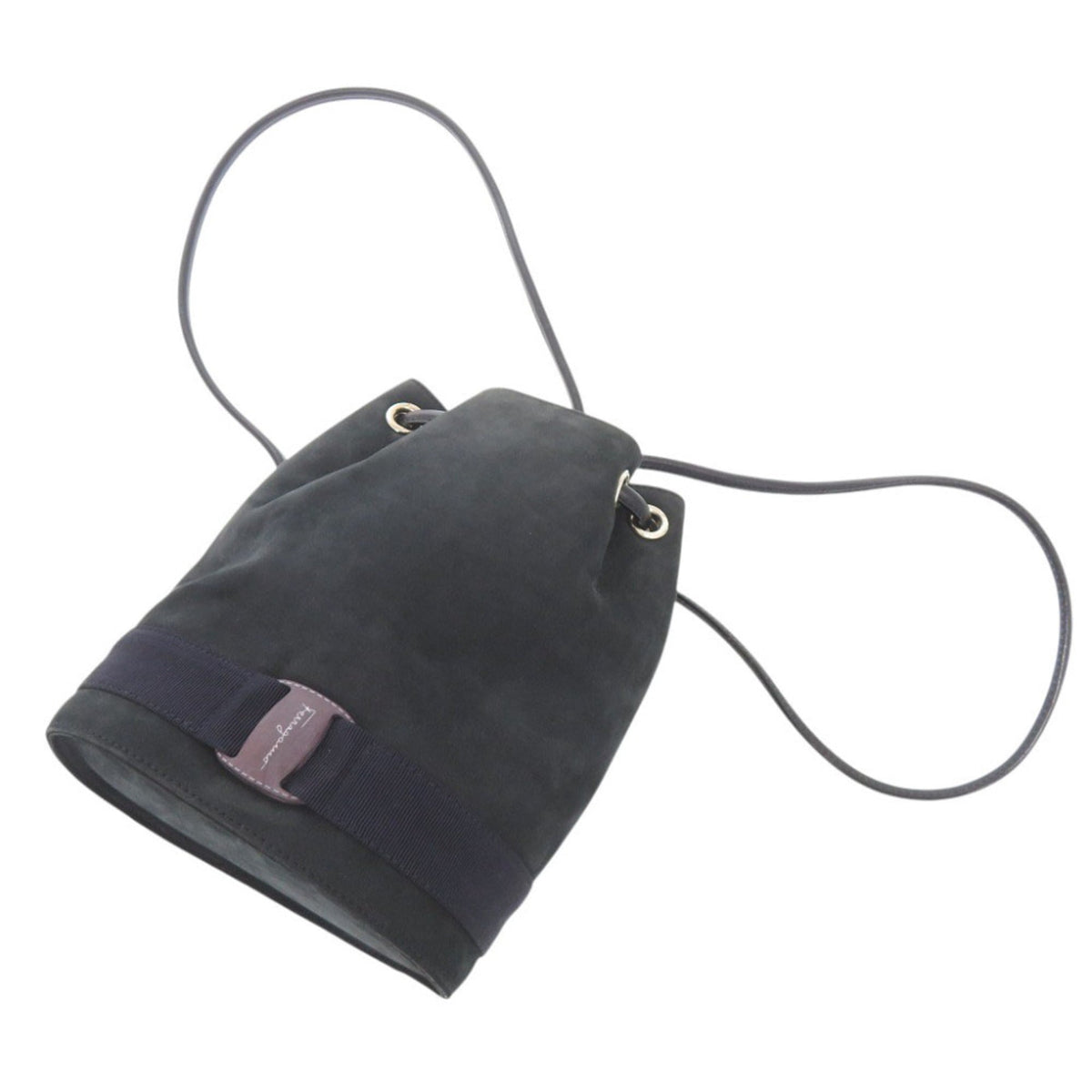 Salvatore Ferragamo Navy Suede Shoulder Bag (Pre-Owned)