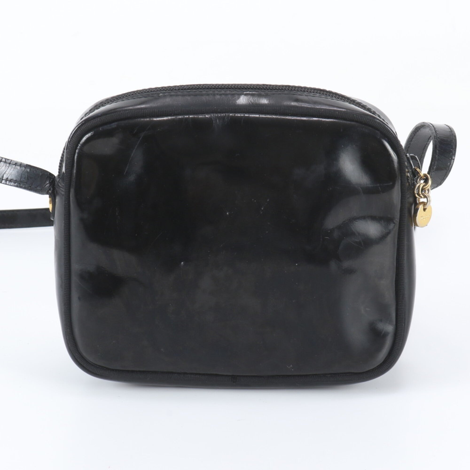 Salvatore Ferragamo Black Leather Crossbody Bag Shoulder Bag (Pre-Owned)