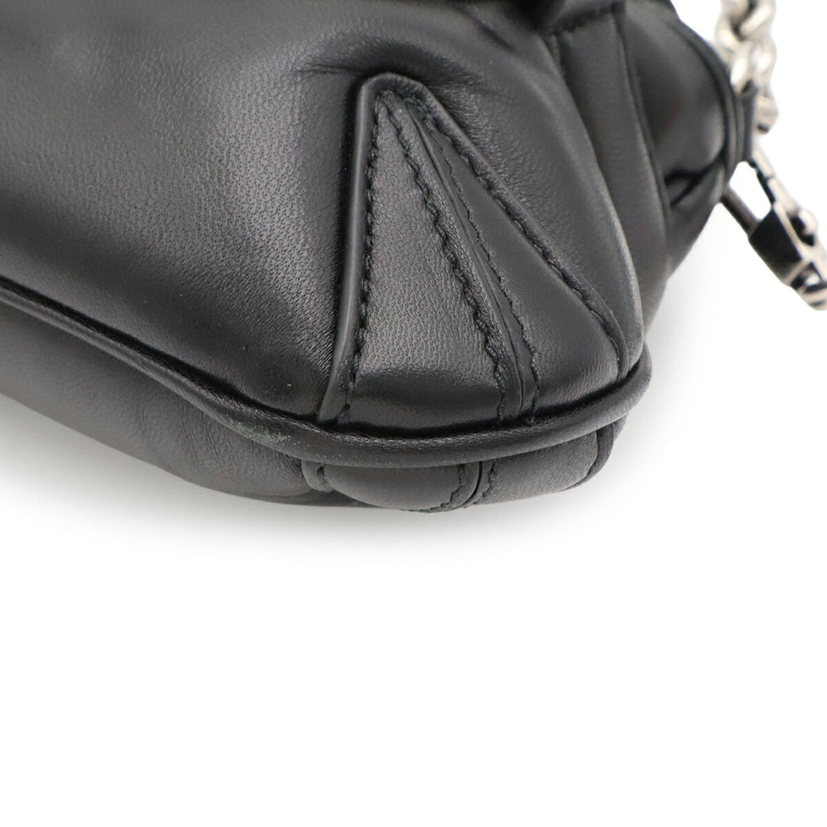 Gucci Horsebit Black Leather Handbag Shoulder Bag (Pre-Owned)