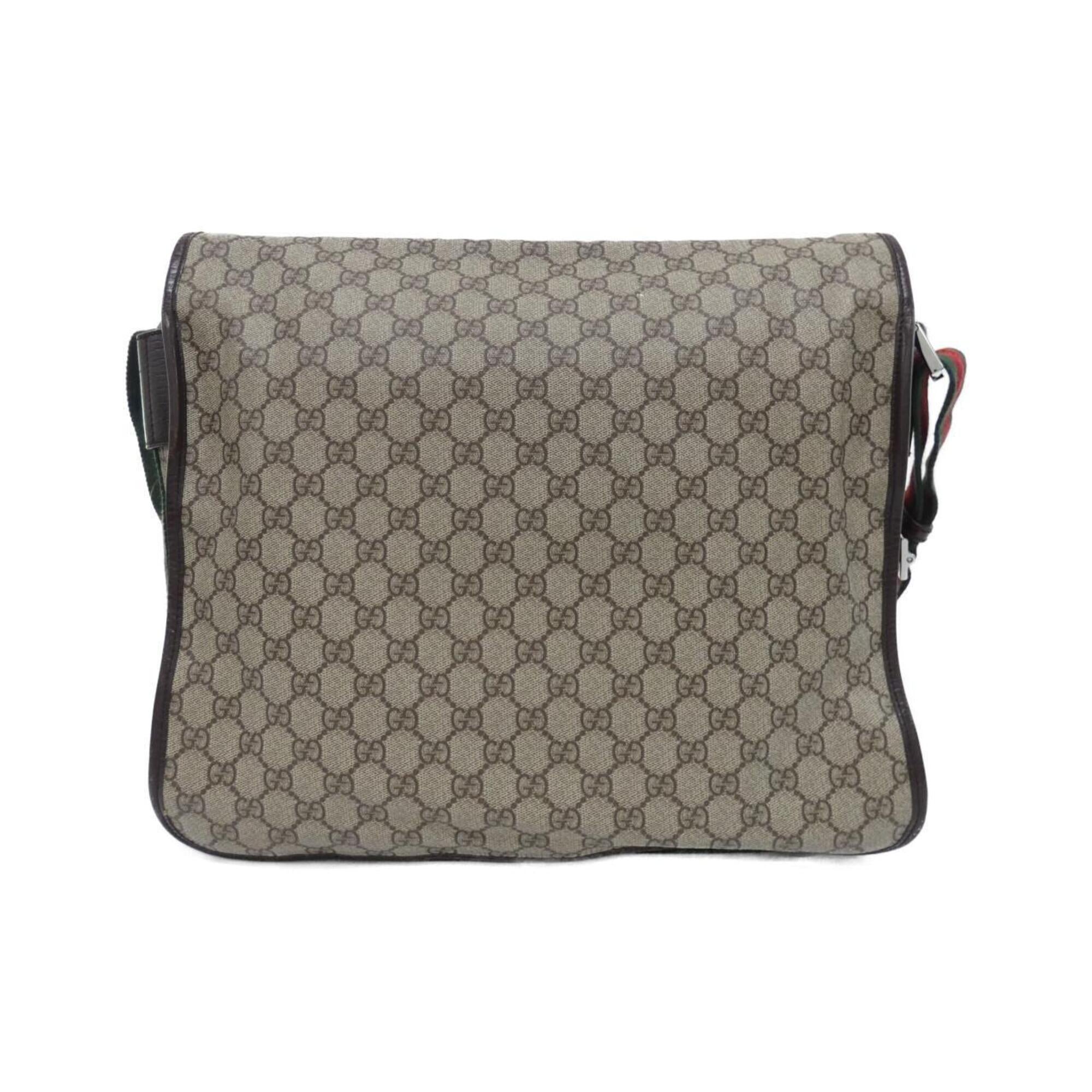 Gucci Beige Dark Brown Gg Plus Shoulder Bag (Pre-Owned)