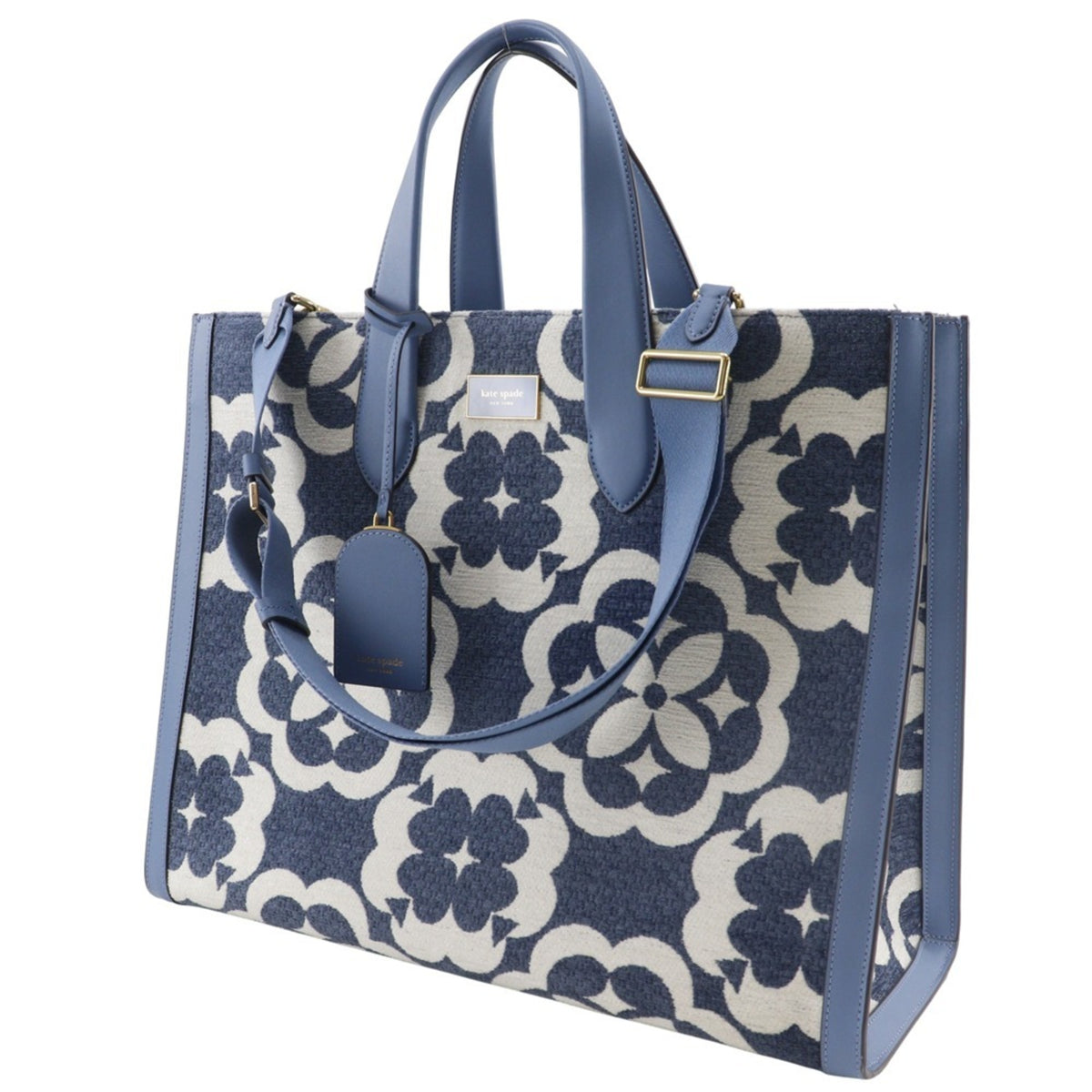 Kate Spade Light Blue Cotton Leather Tote Bag (Pre-Owned)