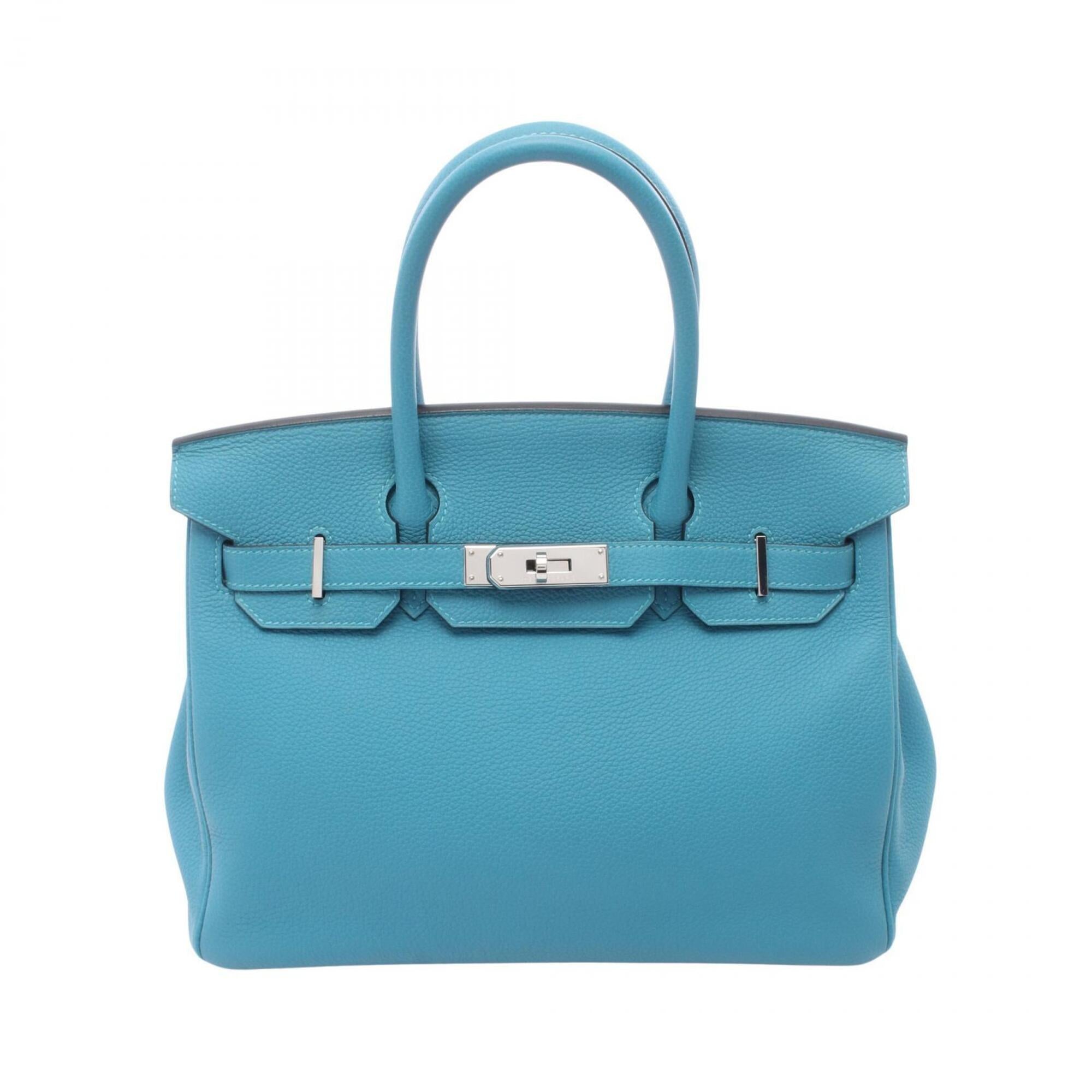 Hermes Blue Turquoise Togo Leather Handbag (Pre-Owned)
