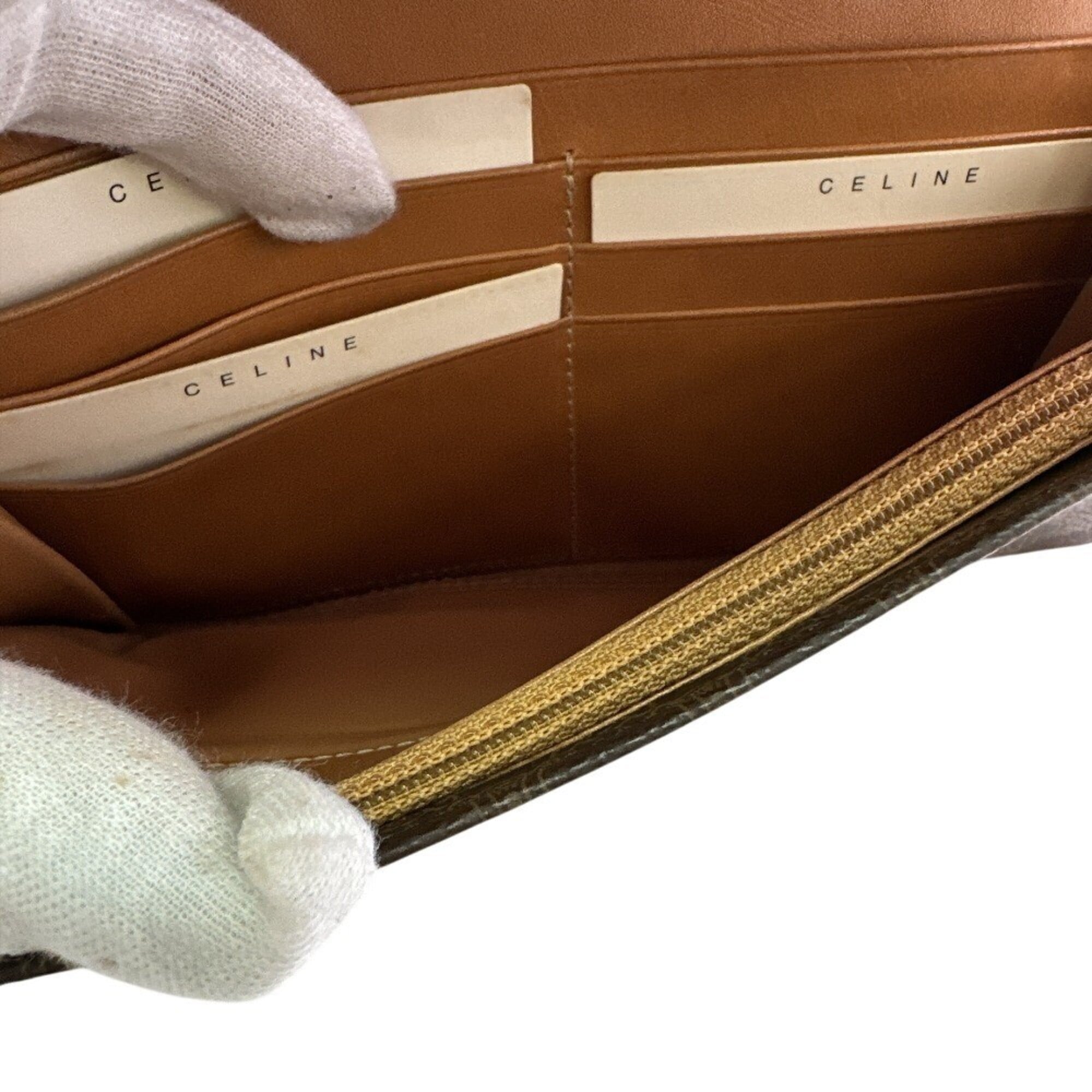 Celine Macadam Brown Pvc Long Wallet (Bi-Fold) (Pre-Owned)