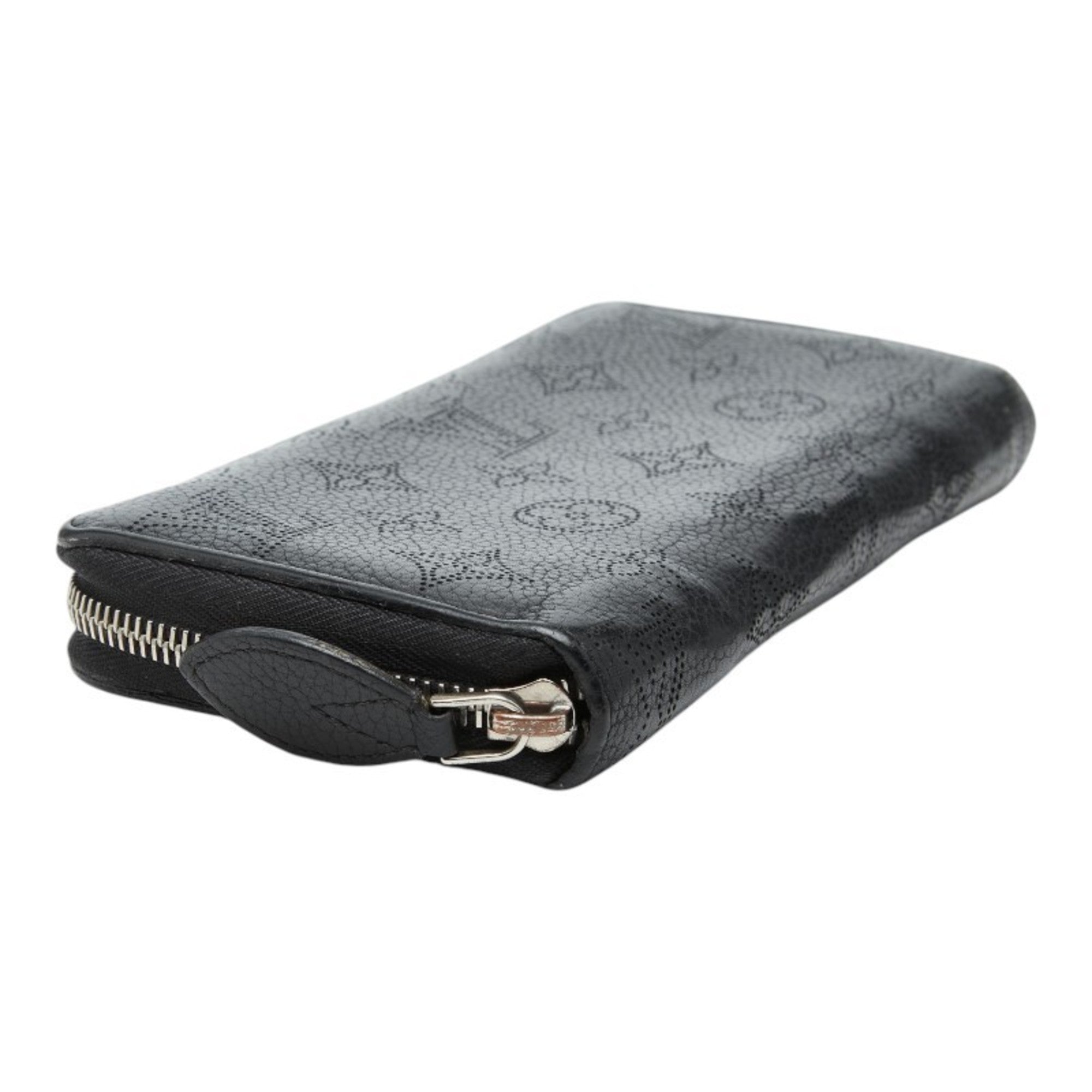 Louis Vuitton Black Noir Leather Long Wallet (Bi-Fold) (Pre-Owned)