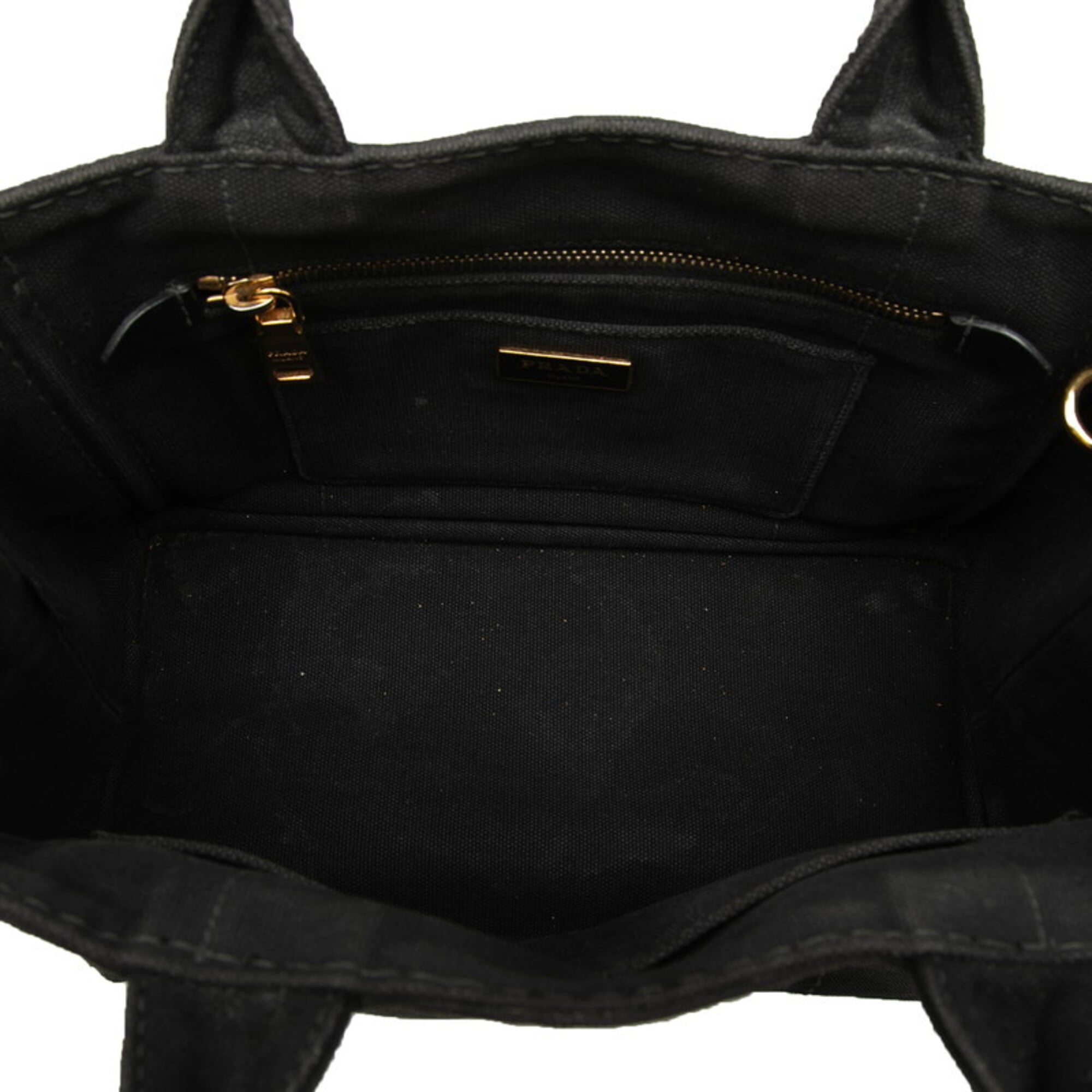 Prada Black Canvas Handbag Shoulder Bag (Pre-Owned)