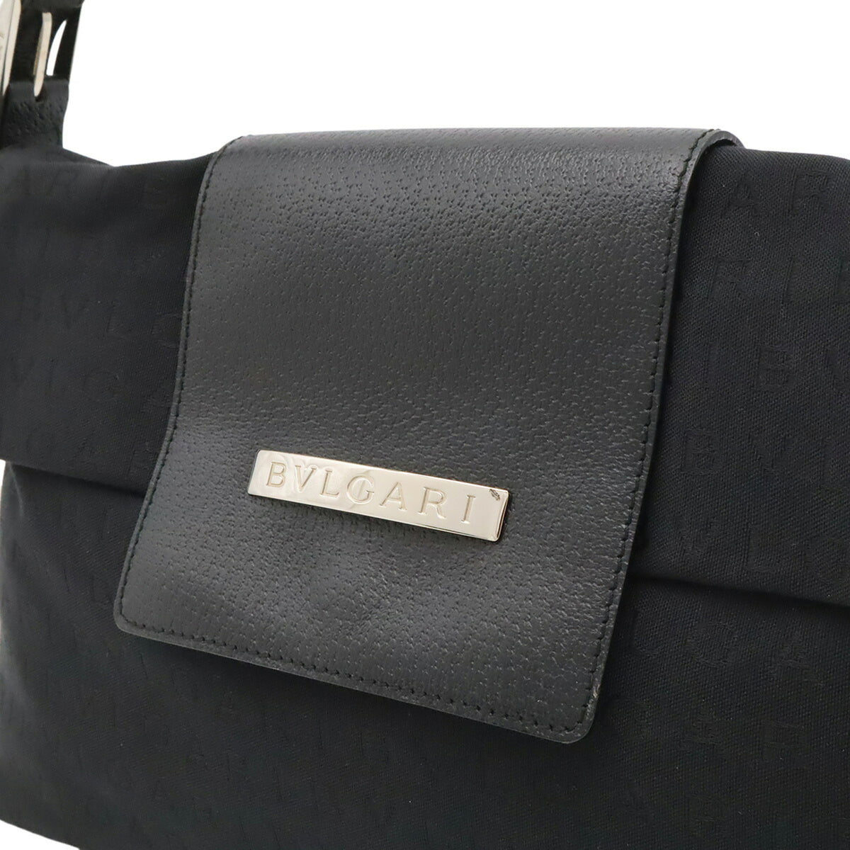 Bvlgari Black Canvas Leather Shoulder Bag (Pre-Owned)