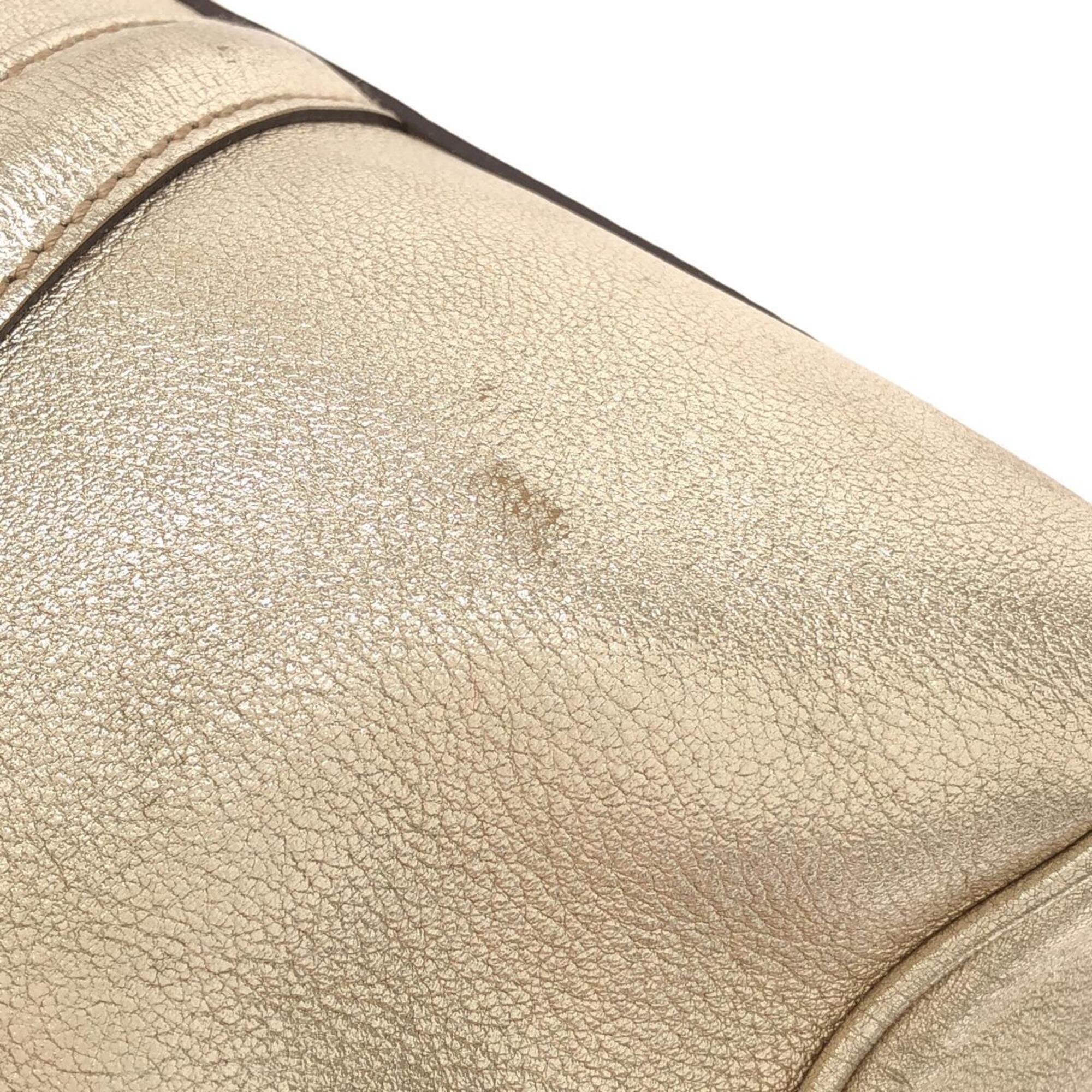Gucci Metallic Gold Leather Boston Bag (Pre-Owned)