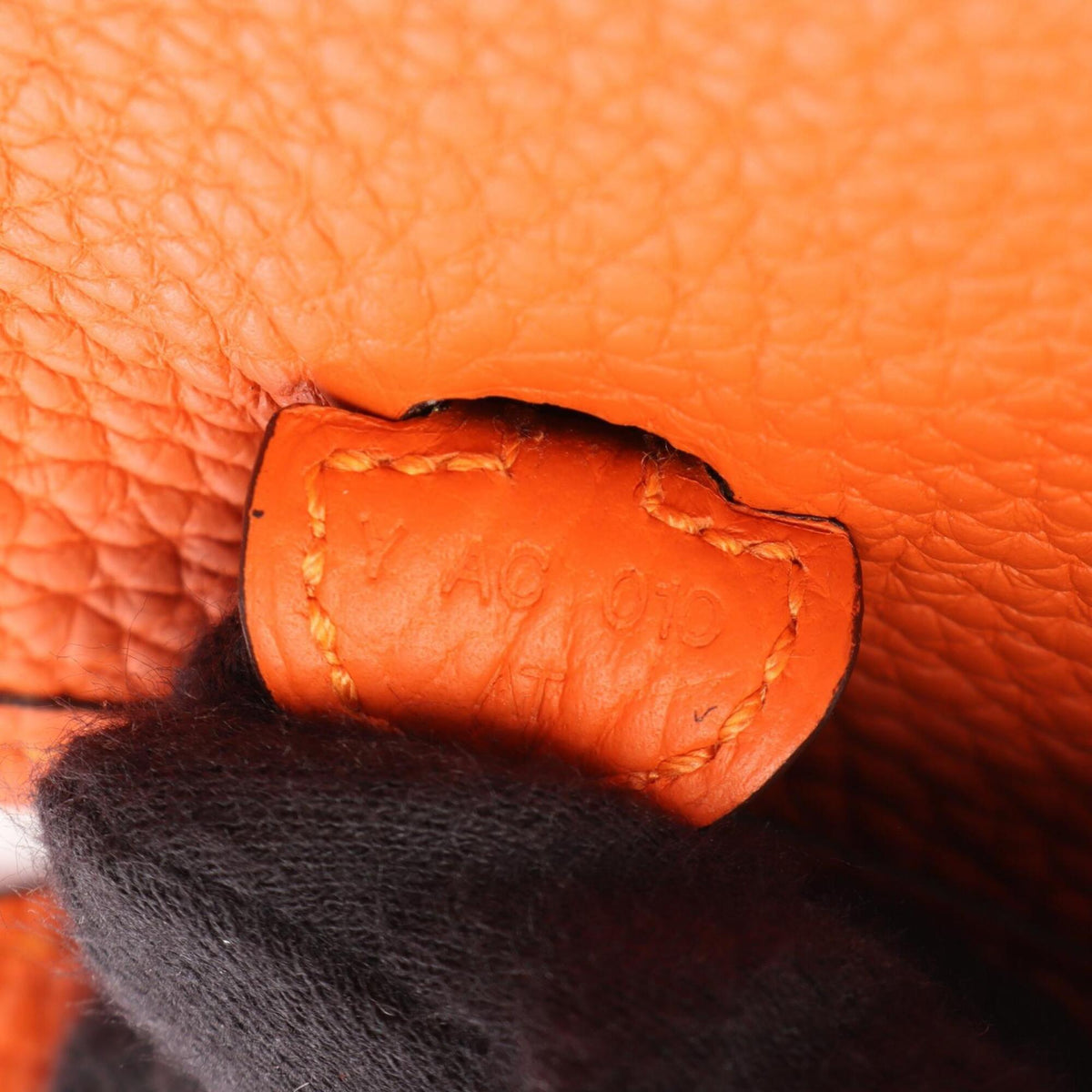 Hermes Orange Taurillon Clemence Leather Handbag Shoulder Bag (Pre-Owned)