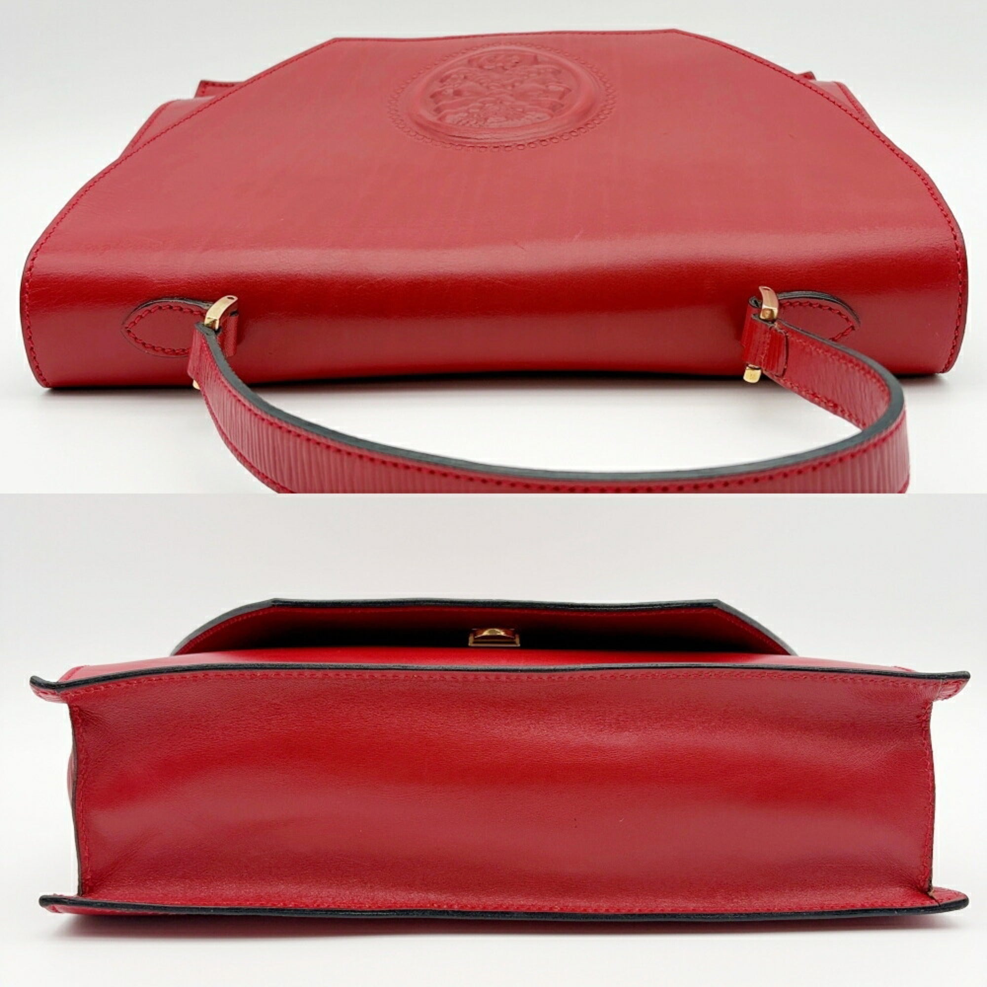 Fendi Red Color Leather Shoulder Bag (Pre-Owned)