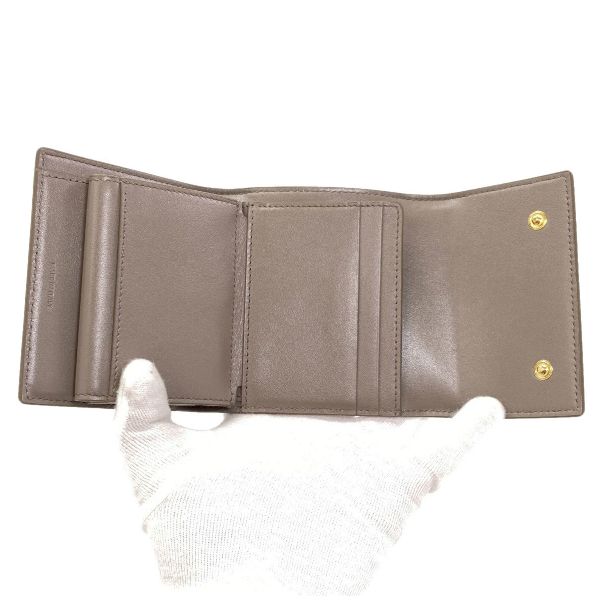 Celine Grayish Leather Wallet (Tri-Fold) (Pre-Owned)