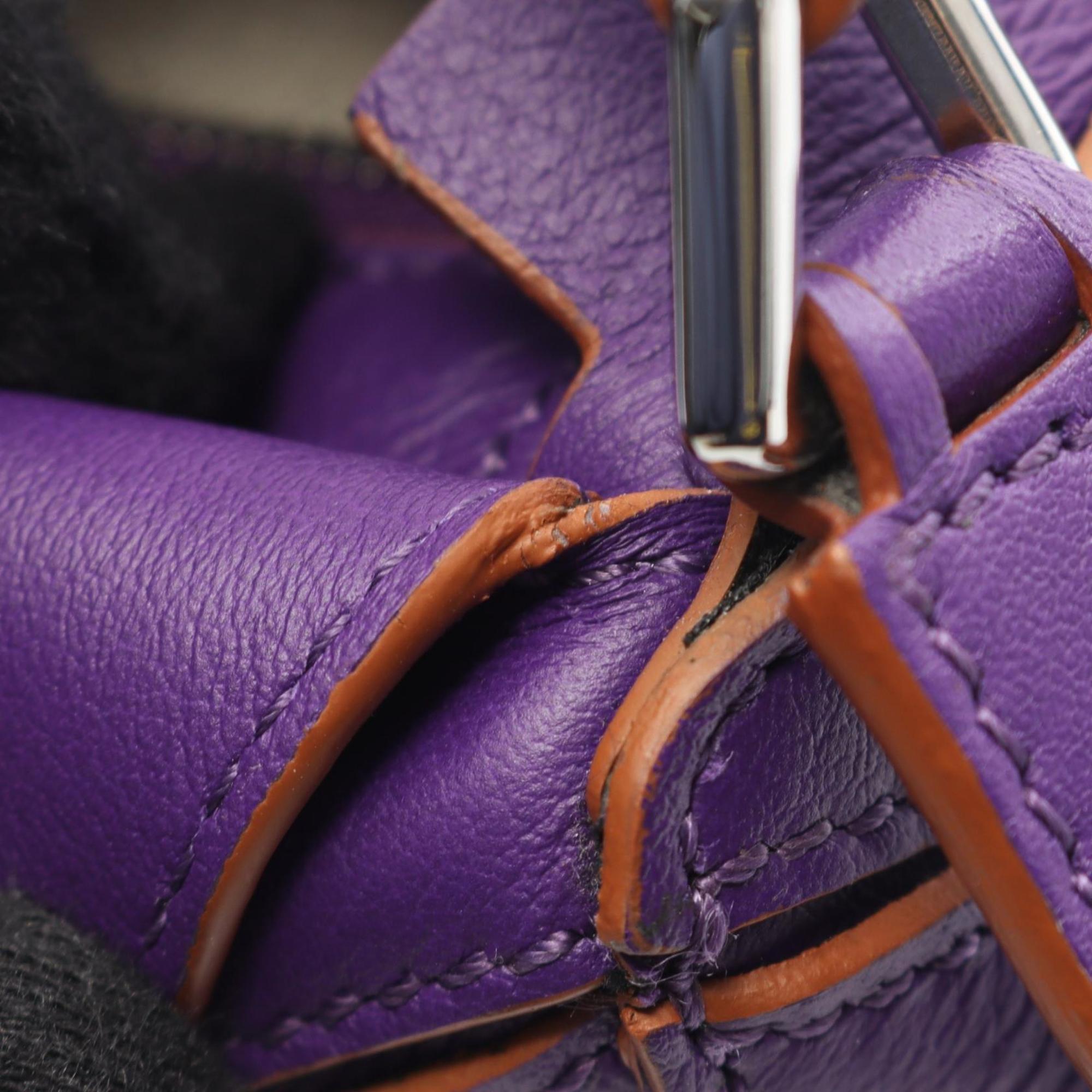 Loewe Purple Leather Handbag (Pre-Owned)