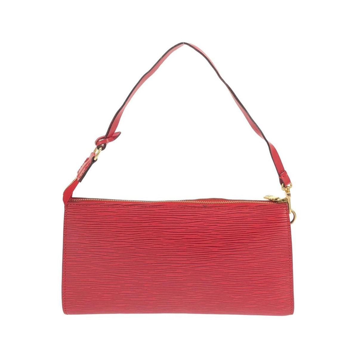 Louis Vuitton Red Color Leather Pochette Pouch (Pre-Owned)