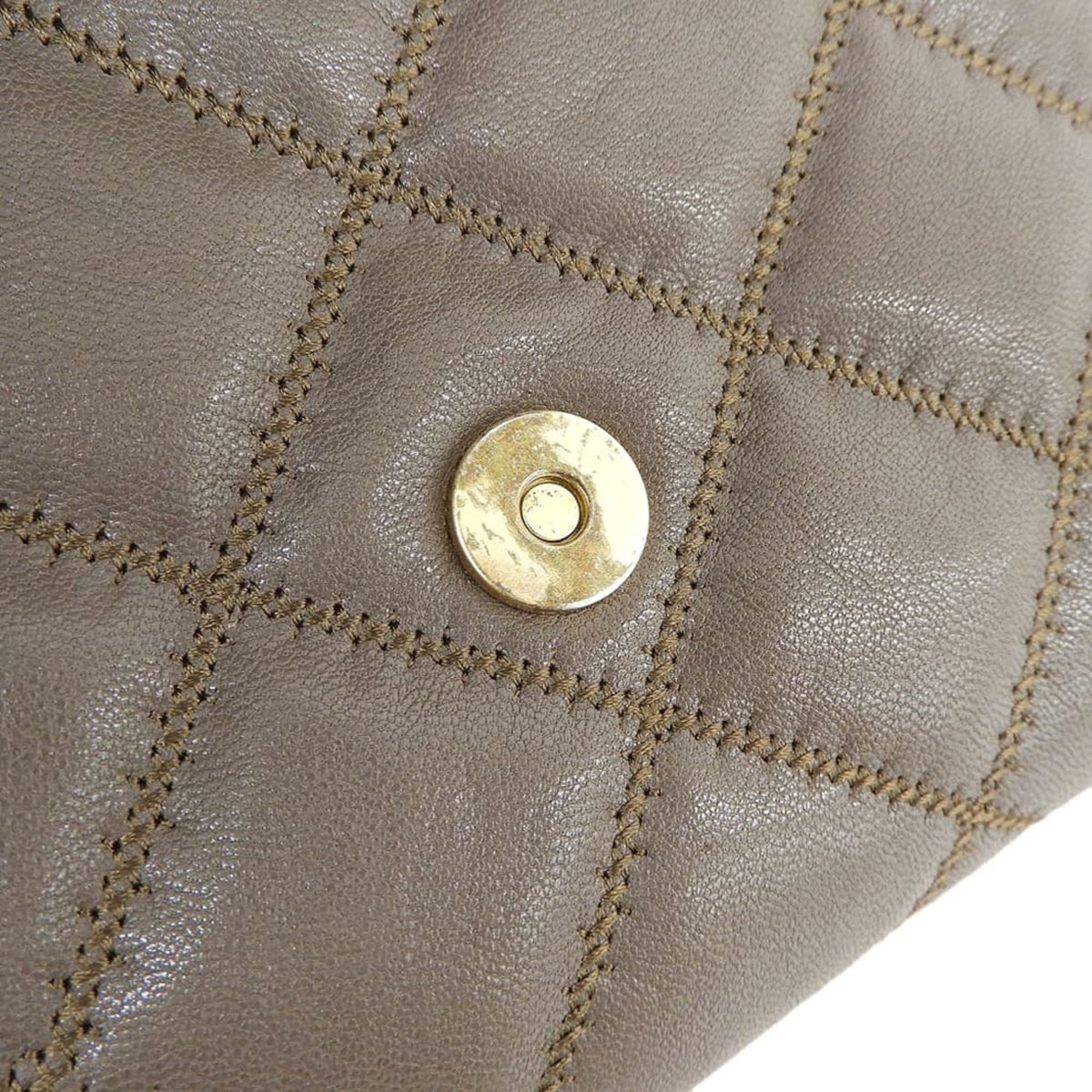 Tory Burch Grayish Leather Shoulder Bag (Pre-Owned)