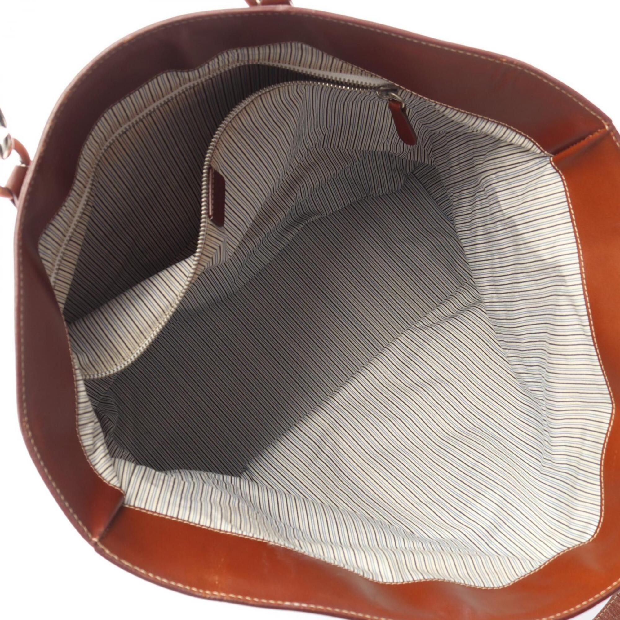 Celine Brown Navy Denim Leather Handbag Tote Bag (Pre-Owned)