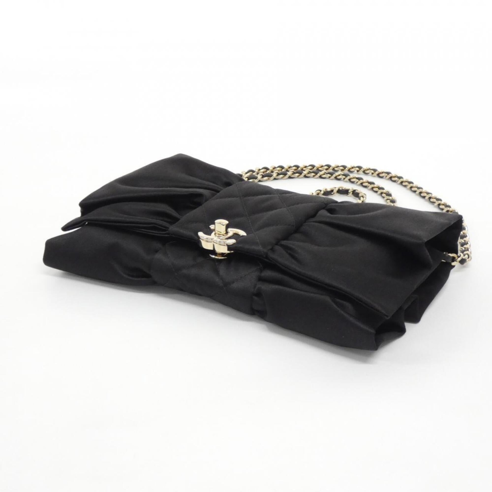 Chanel Black Satin Shoulder Bag (Pre-Owned)