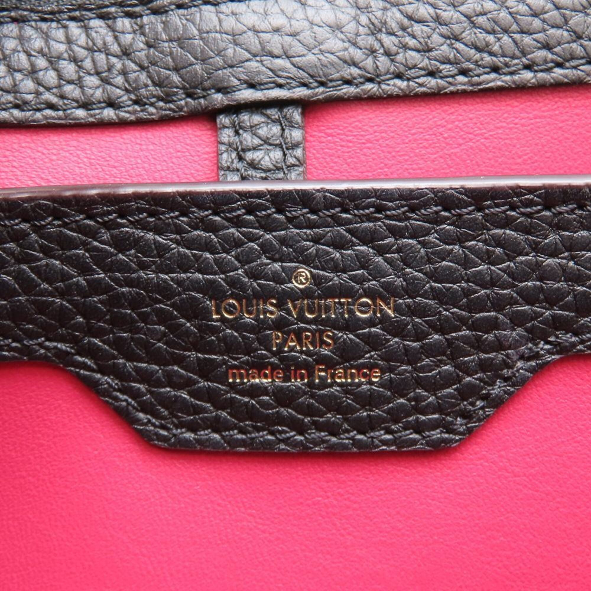 Louis Vuitton Noir Leather Handbag (Pre-Owned)