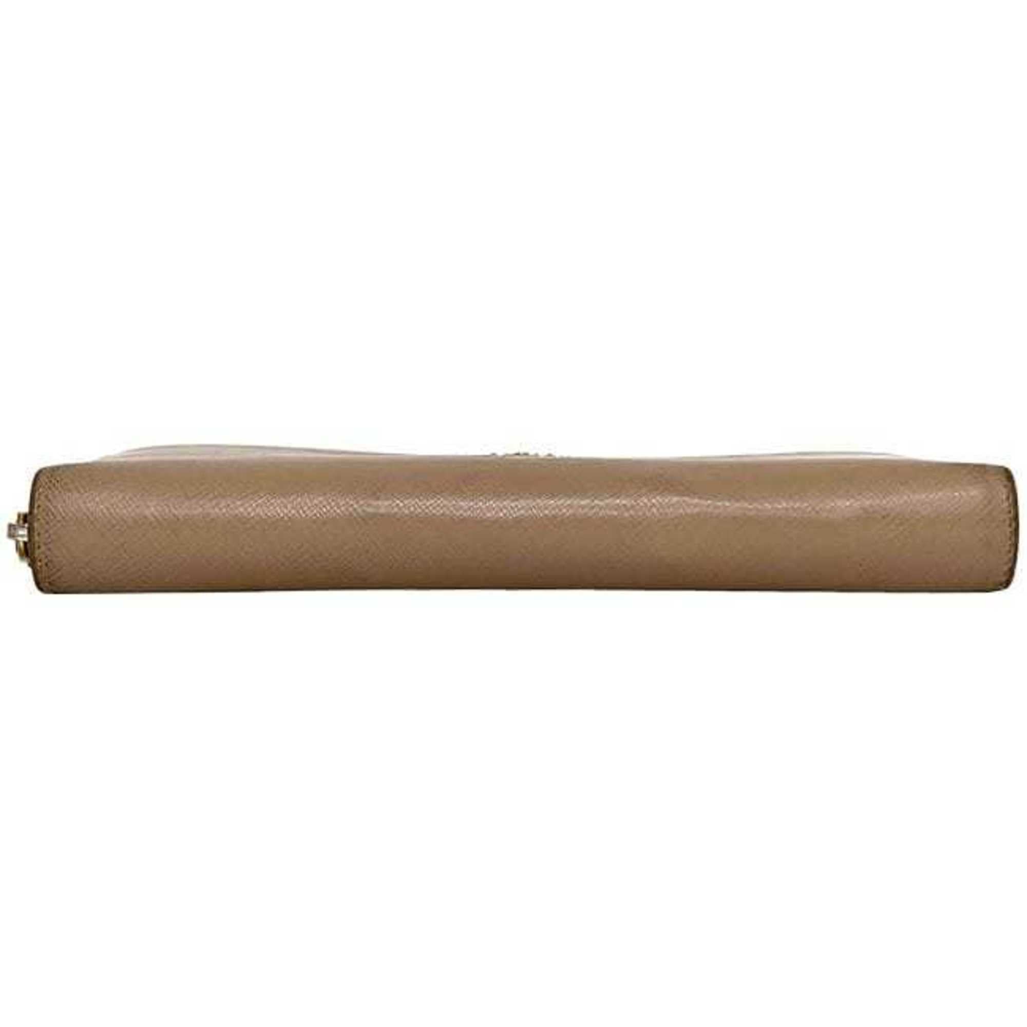 Prada Pink Beige Saffiano Metal Long Wallet (Bi-Fold) (Pre-Owned)