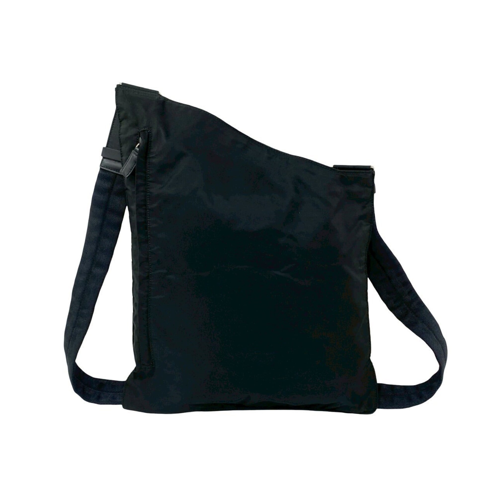 Prada Black Nylon Leather Shoulder Bag Sling Bag (Pre-Owned)