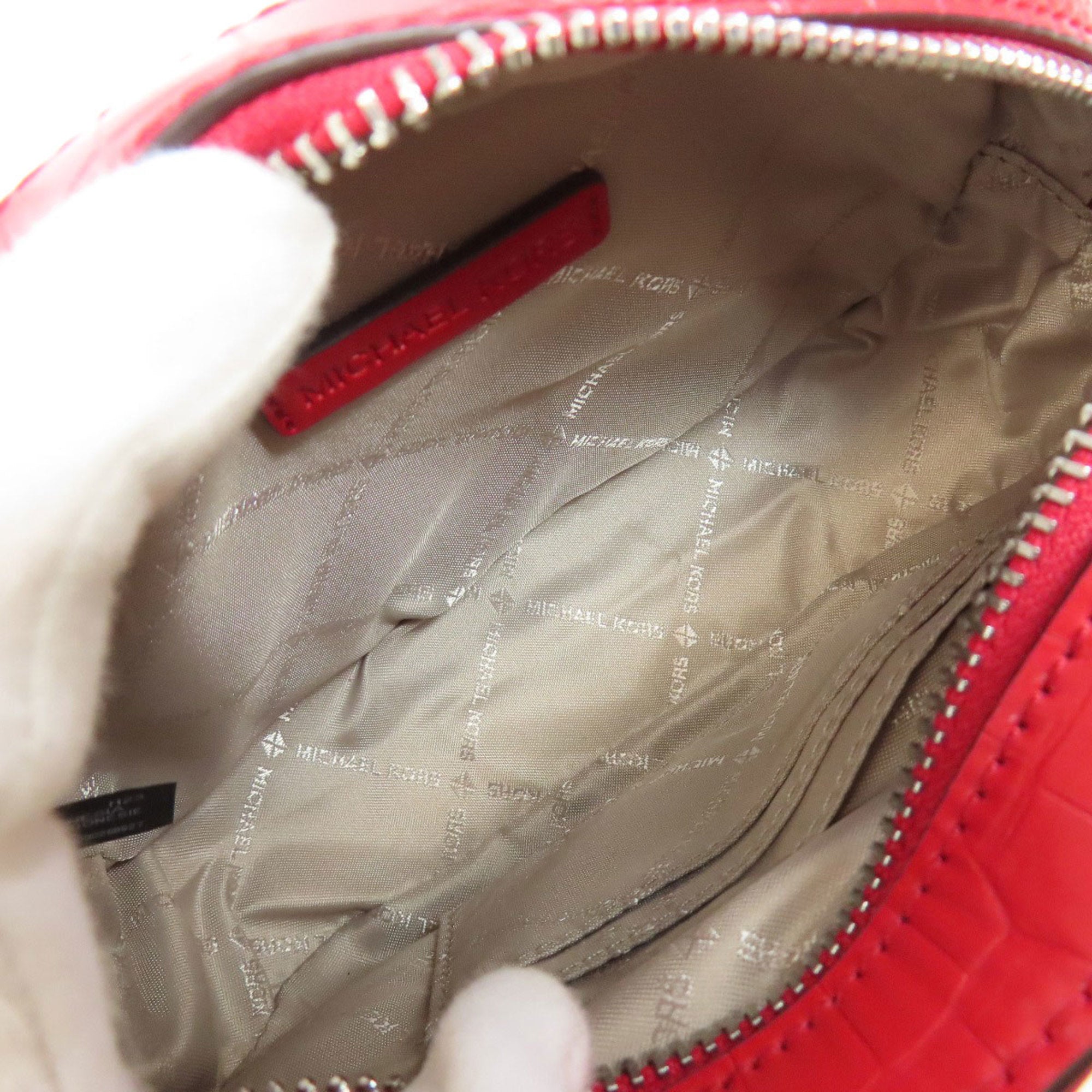 Michael Kors Red Color Leather Shoulder Bag (Pre-Owned)
