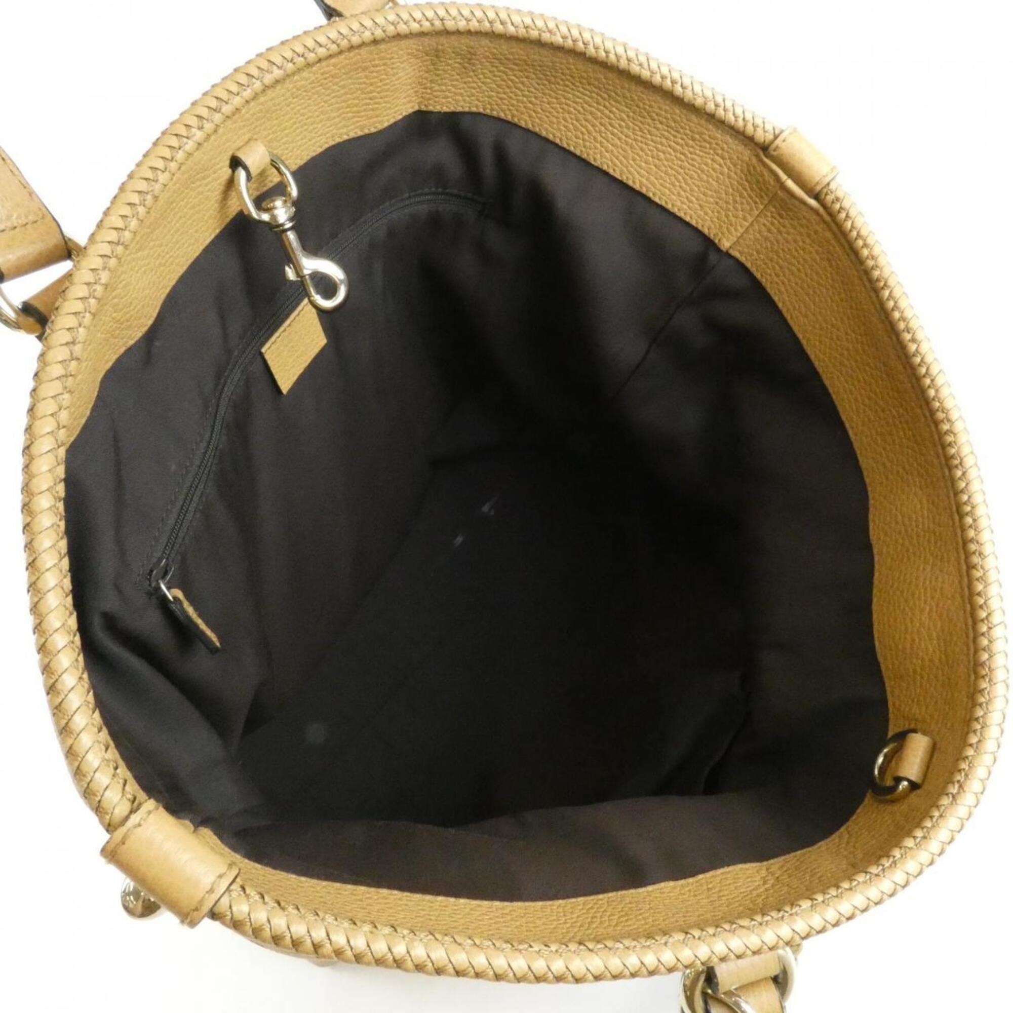 Gucci Dark Beige Leather Handbag (Pre-Owned)
