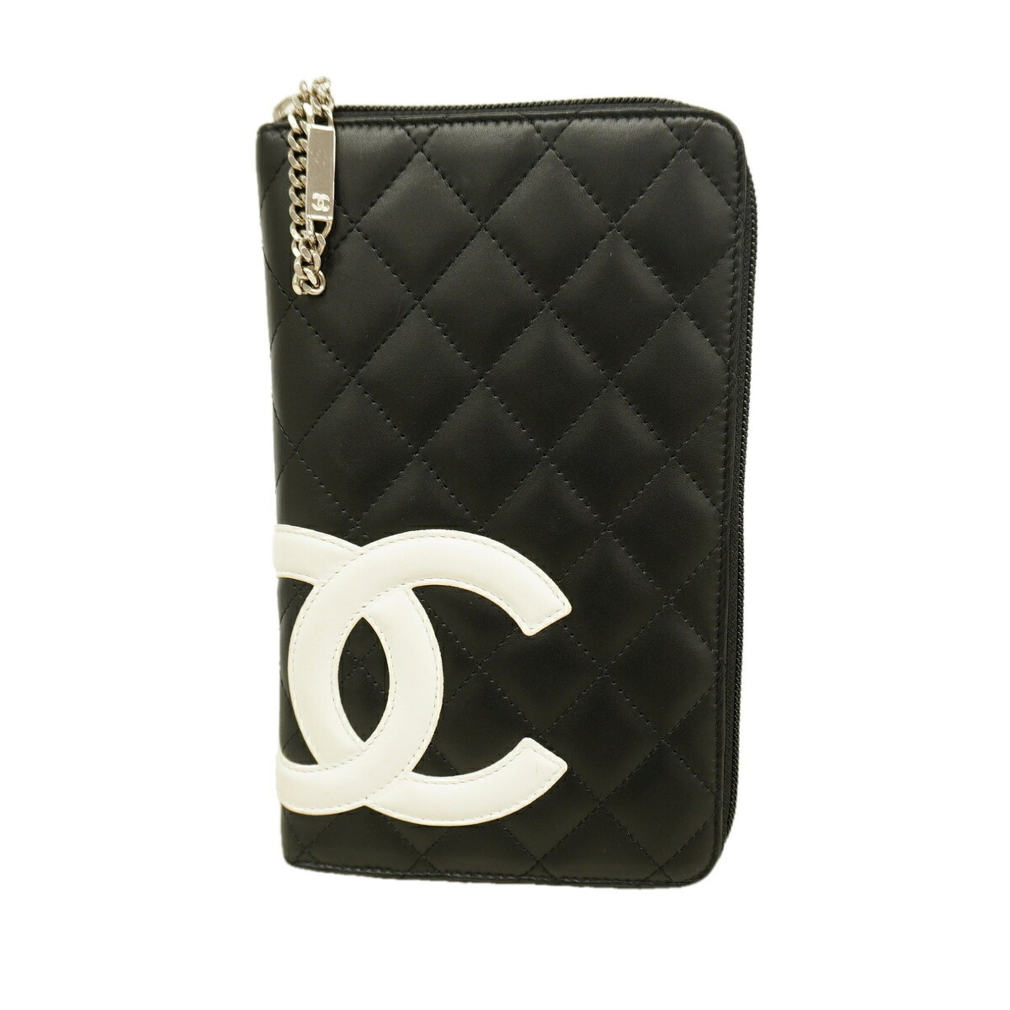 Chanel Black Leather Long Wallet (Bi-Fold) (Pre-Owned)