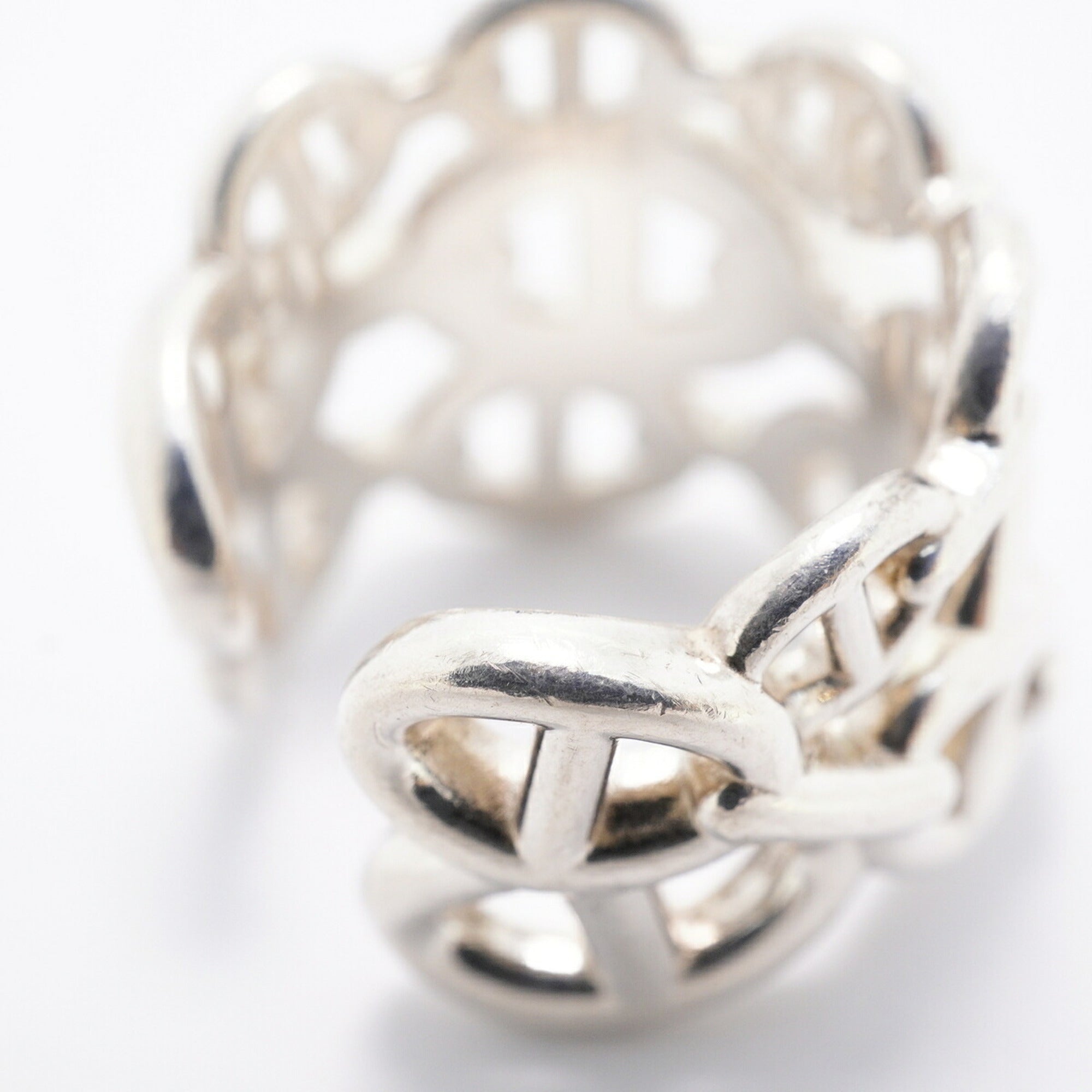 Hermes Silver 925 Band Ring (Pre-Owned)