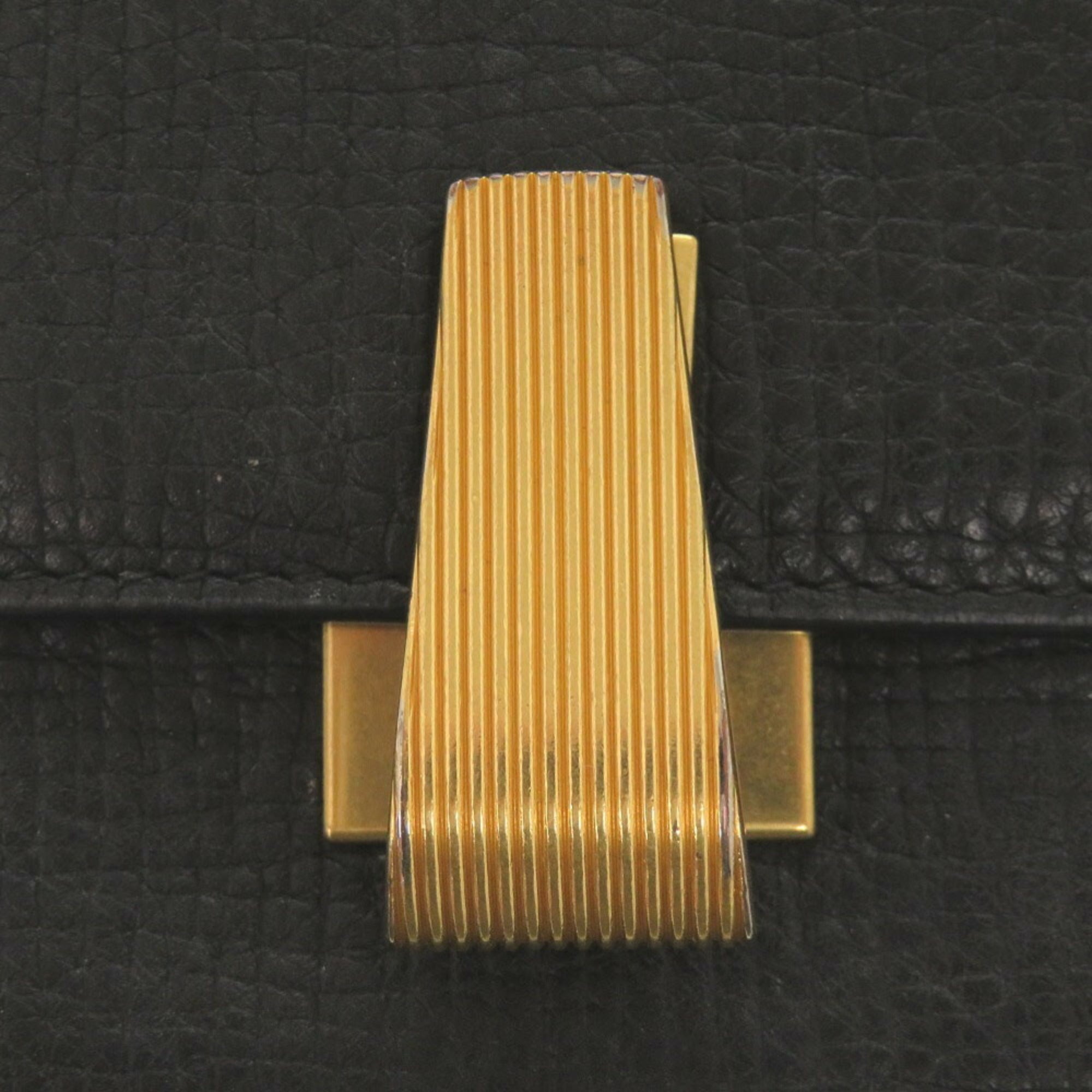 Bottega Veneta Black Leather Wallet (Tri-Fold) (Pre-Owned)
