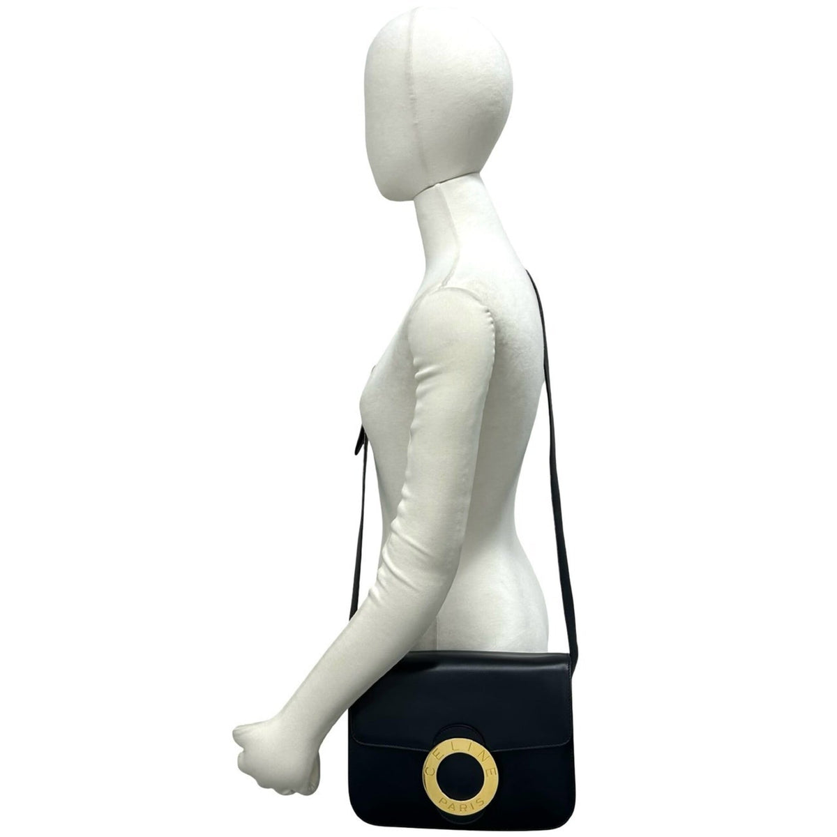 Celine Navy Leather Pochette Shoulder Bag (Pre-Owned)