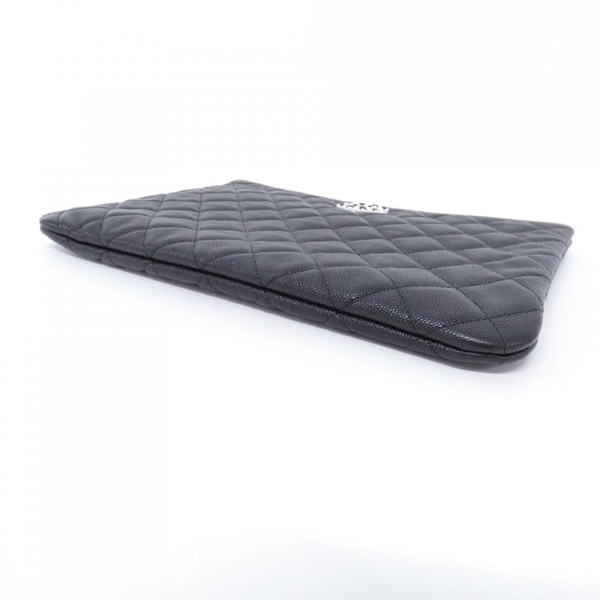 Chanel Black Grained Calfskin Handbag Pouch (Pre-Owned)