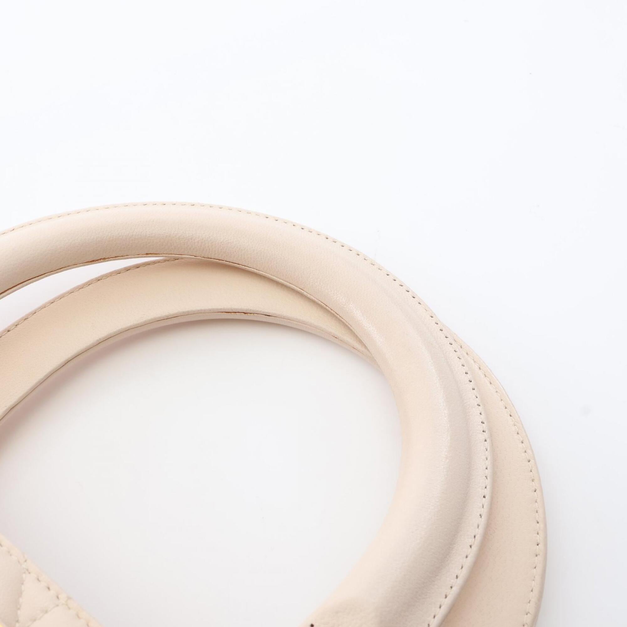 Christian Dior Lady Dior Ivory Leather Handbag (Pre-Owned)