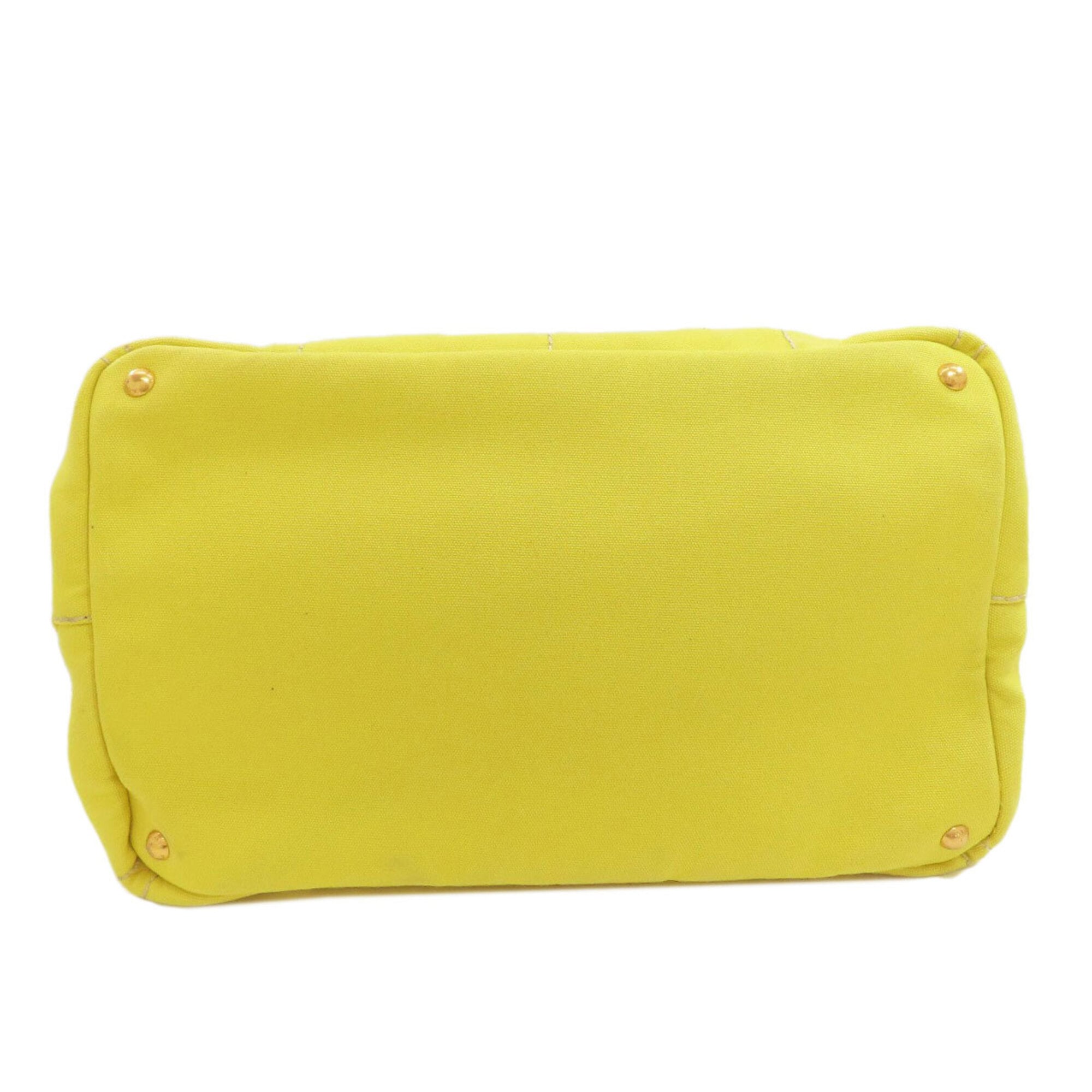Prada Canapa Yellow Canvas Tote Bag (Pre-Owned)