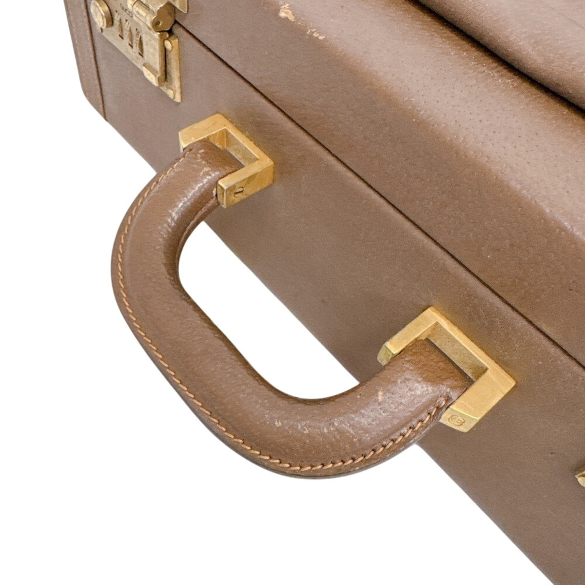 Gucci Brown Leather Attaché Case Handbag (Pre-Owned)