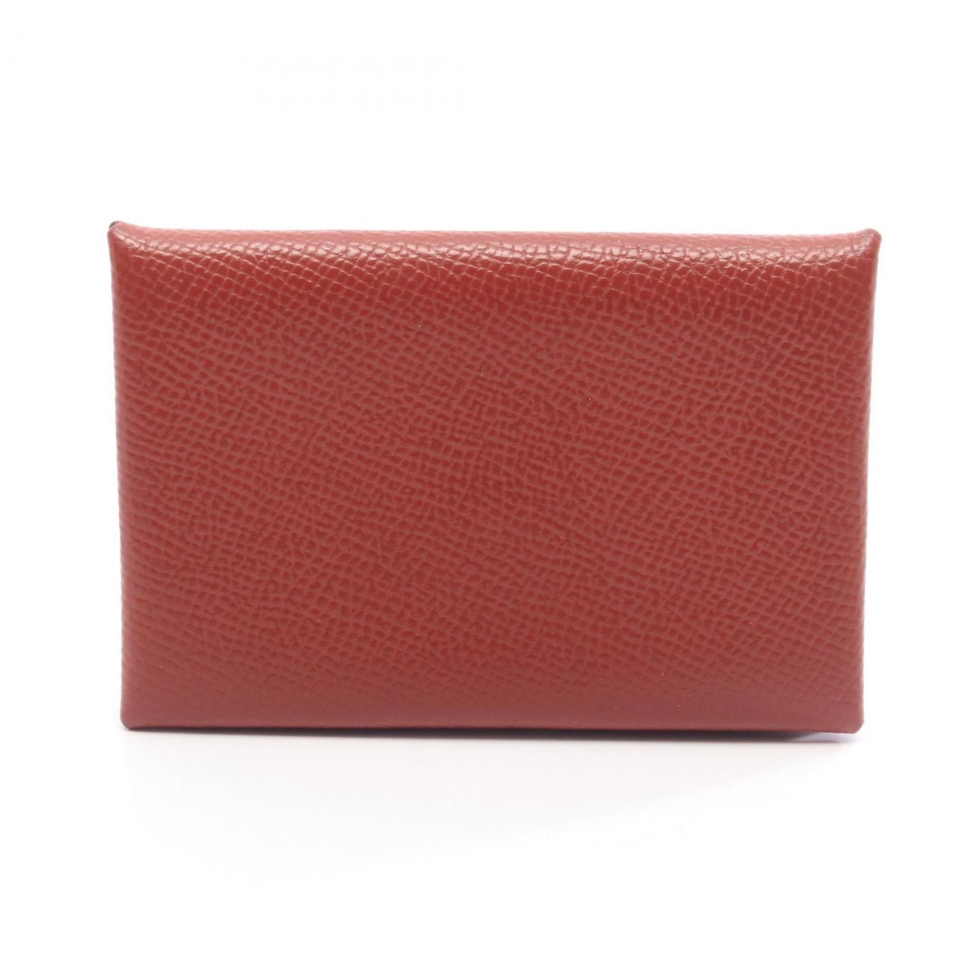Hermes Bordeaux Epsom Leather Coin Purse/Coin Case (Pre-Owned)
