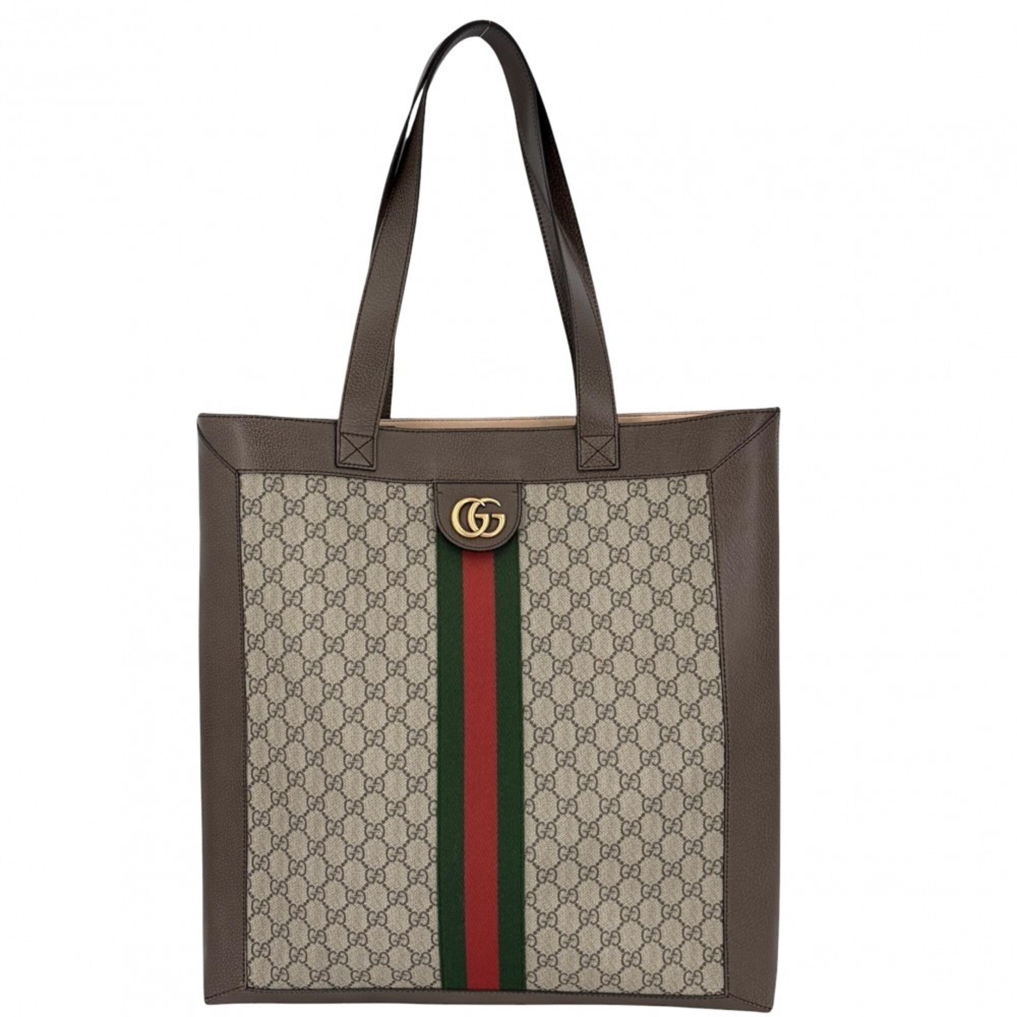 Gucci Beige Brown Gg Supreme Leather Handbag Tote Bag (Pre-Owned)