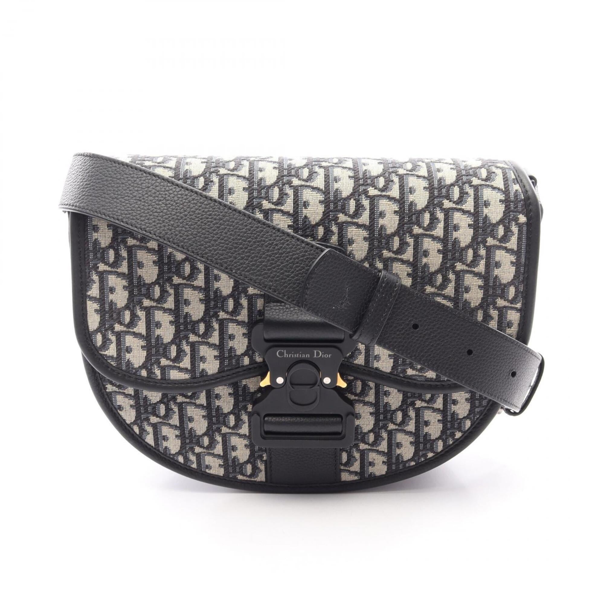 Christian Dior Beige Navy Canvas Handbag Shoulder Bag (Pre-Owned)