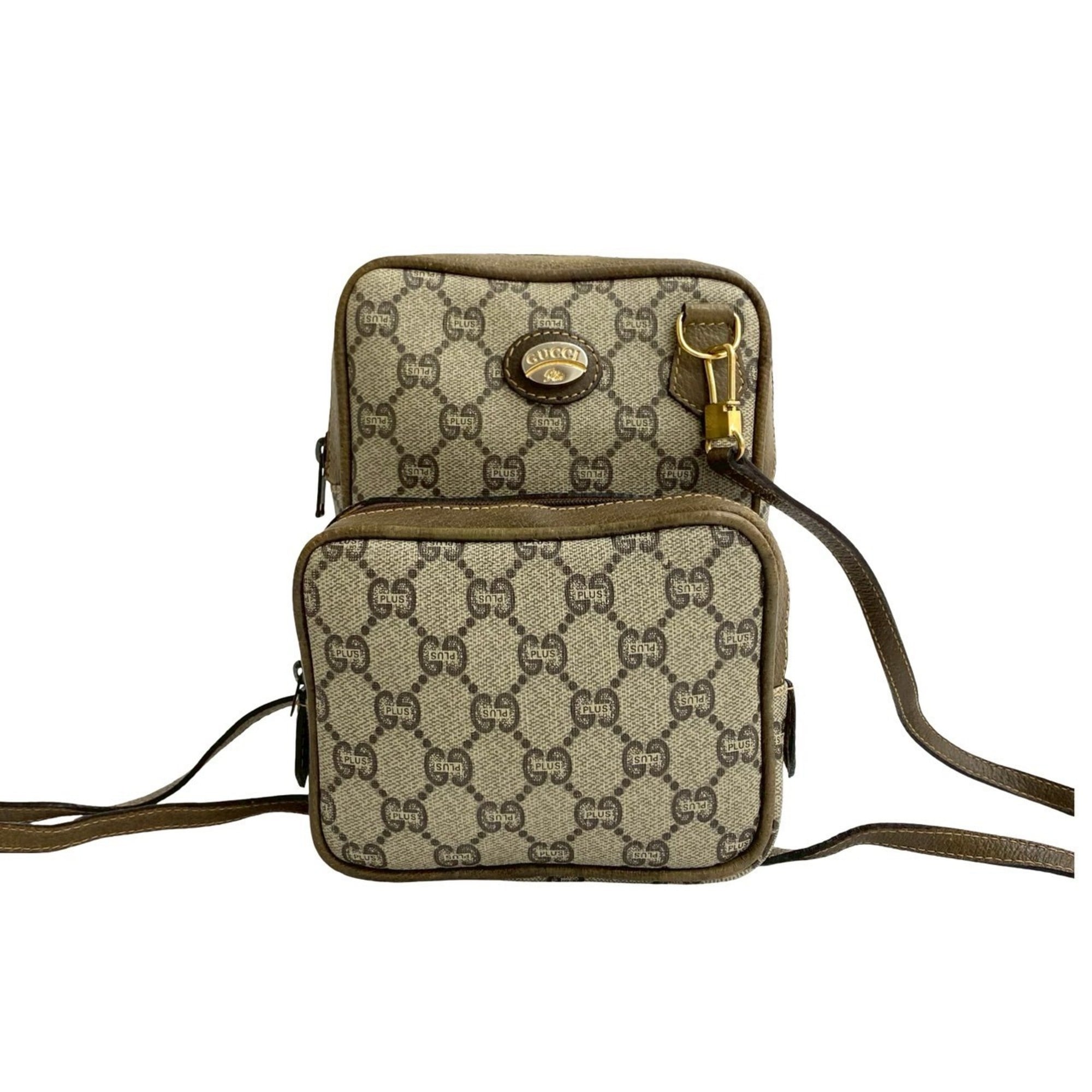 Gucci Brown Leather Pvc Pochette Shoulder Bag (Pre-Owned)